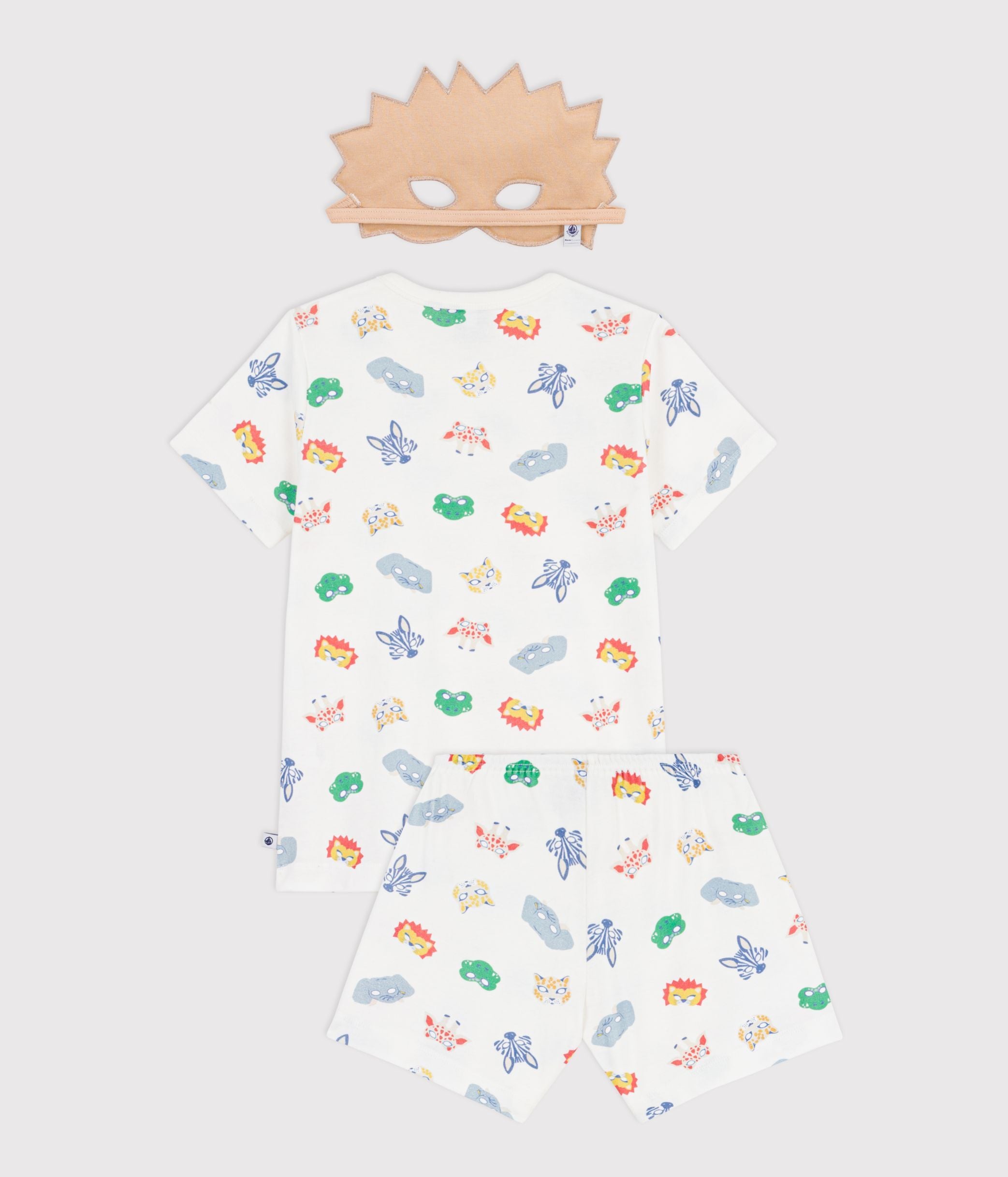 pyjama-short-déguisement-enfant-en-coton-imprimé-masques