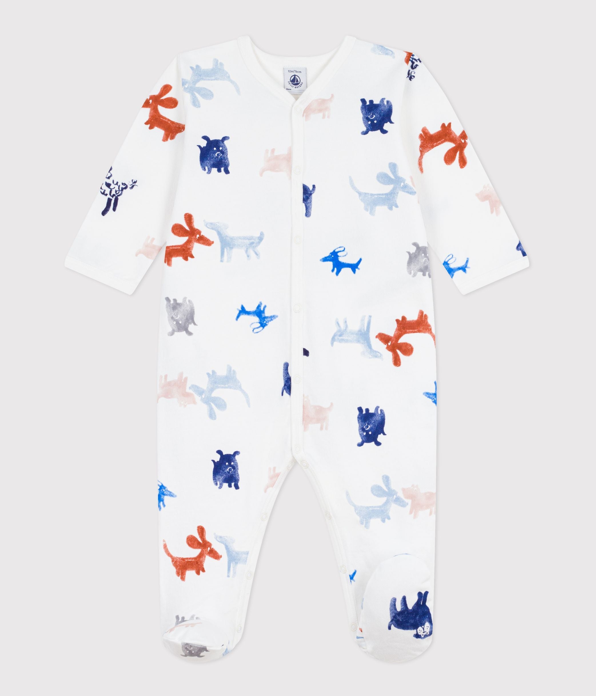 pyjama-bébé-en-molleton-gratté-imprimé-chien