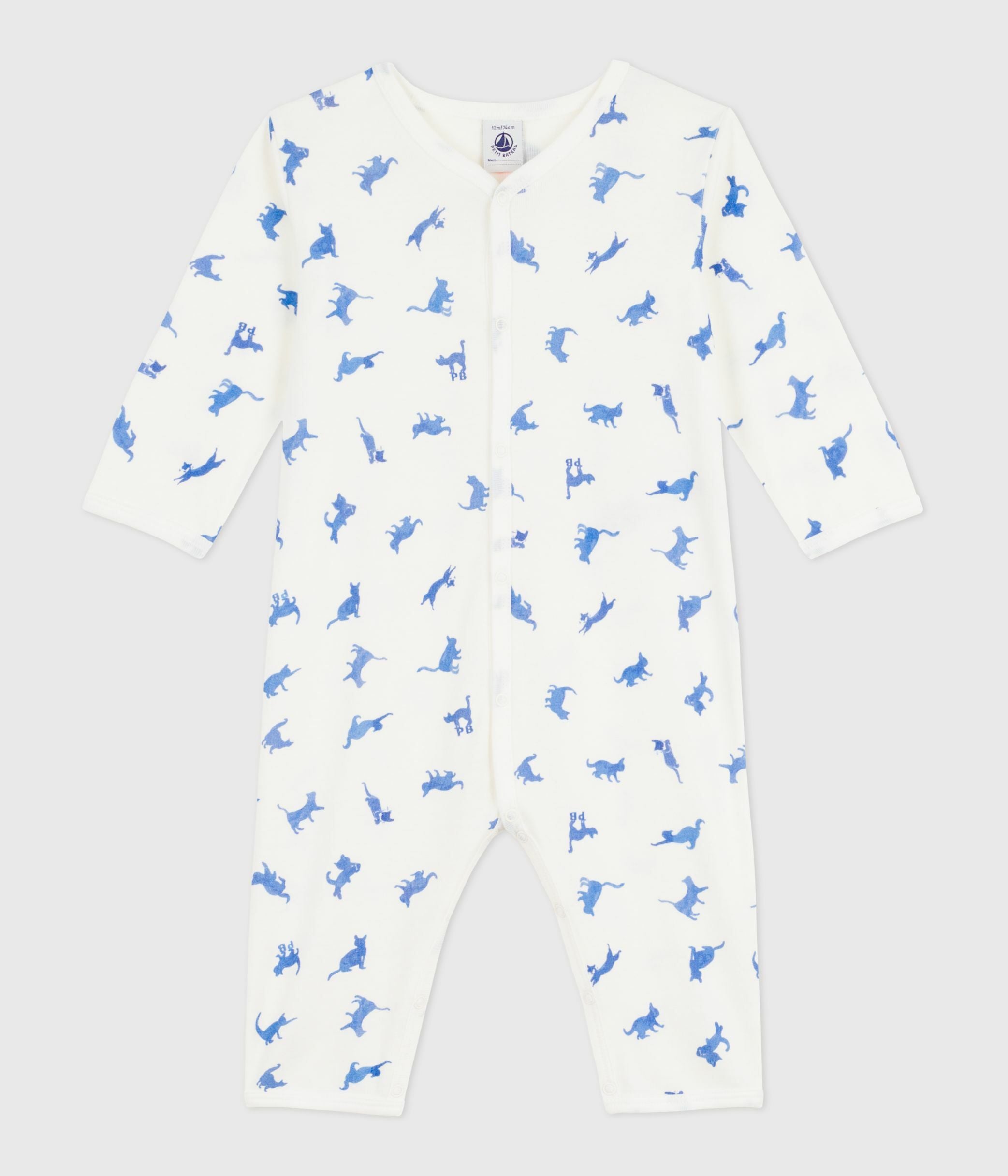 pyjama-bébé-en-coton-sans-pieds-imprimé-chats