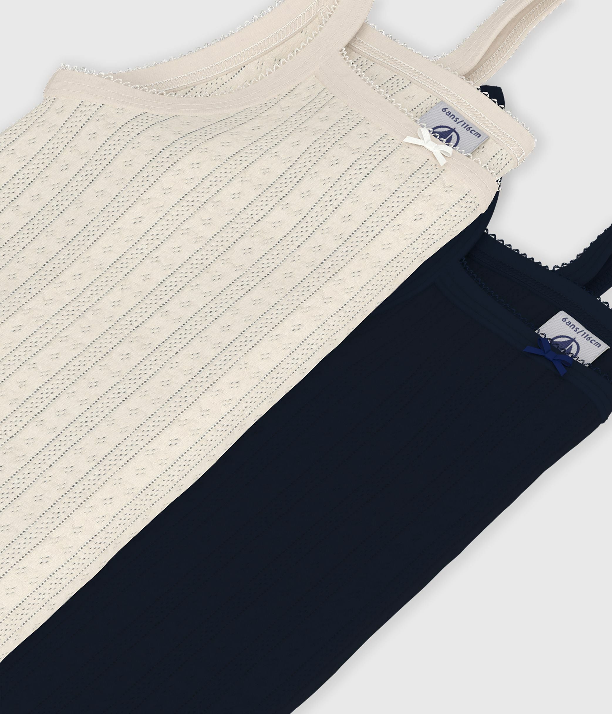 lot-de-2-débardeurs-enfant-en-coton-ajouré-uni