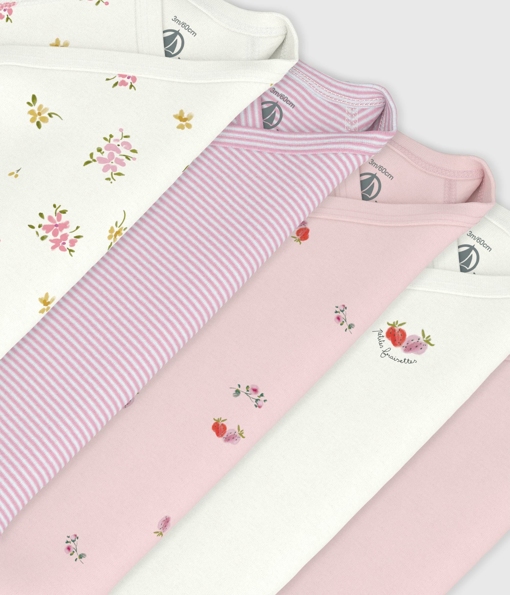 lot-de-5-bodies-croisés-manches-longues-en-coton-imprimé-bébé