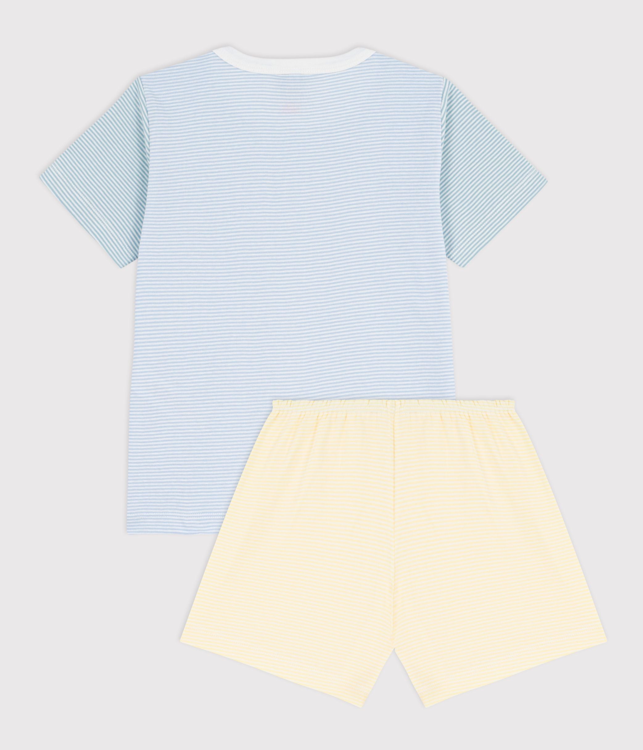 pyjama-short-enfant-en-coton-à-rayures