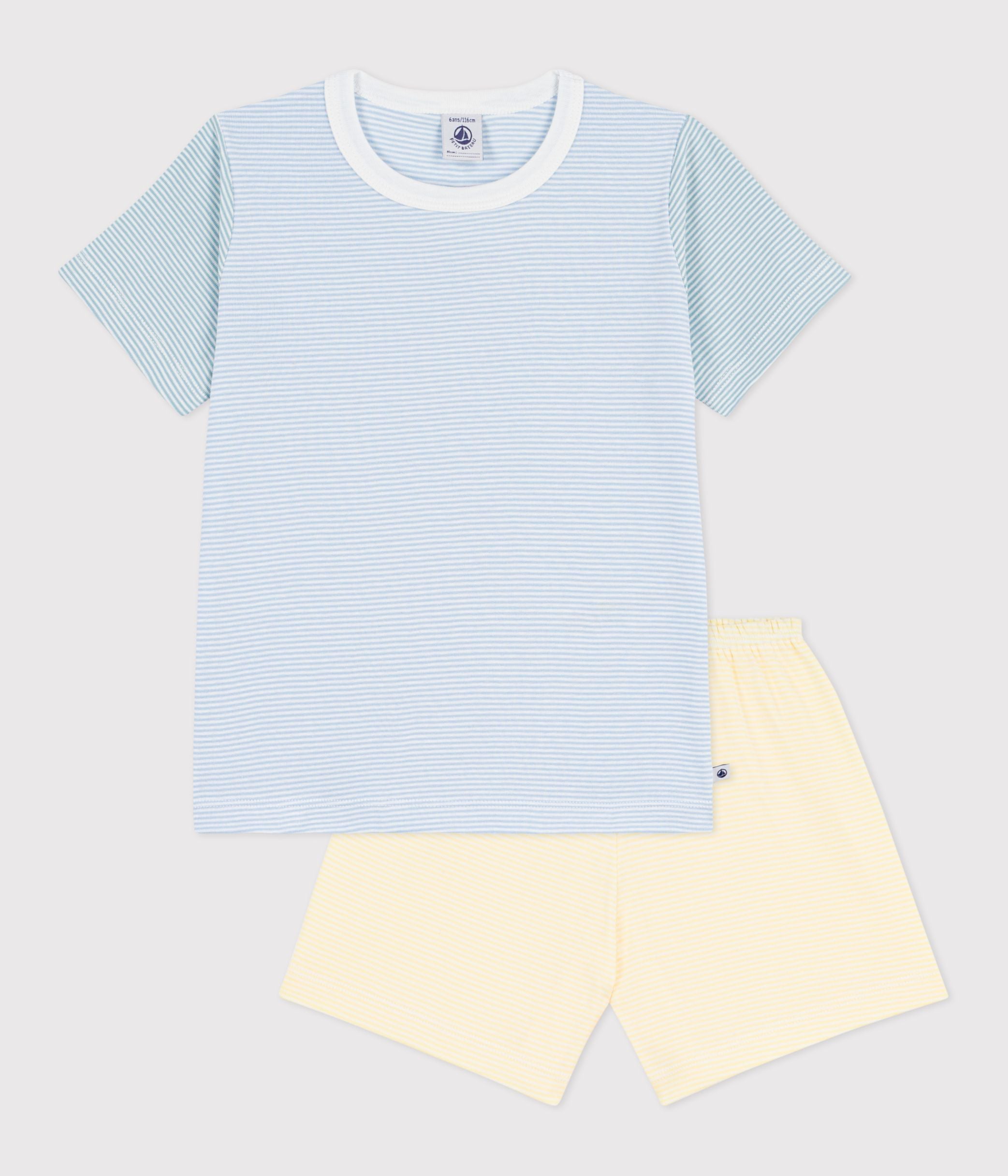 pyjama-short-enfant-en-coton-à-rayures