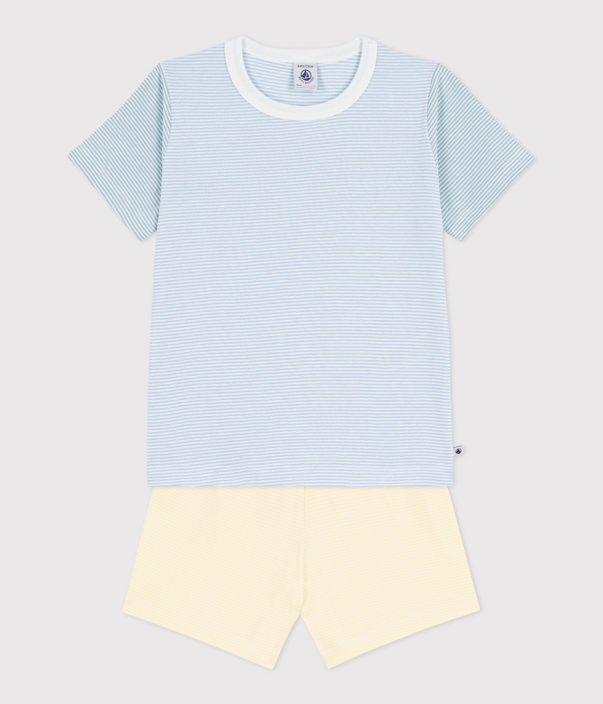 pyjama-short-enfant-en-coton-à-rayures