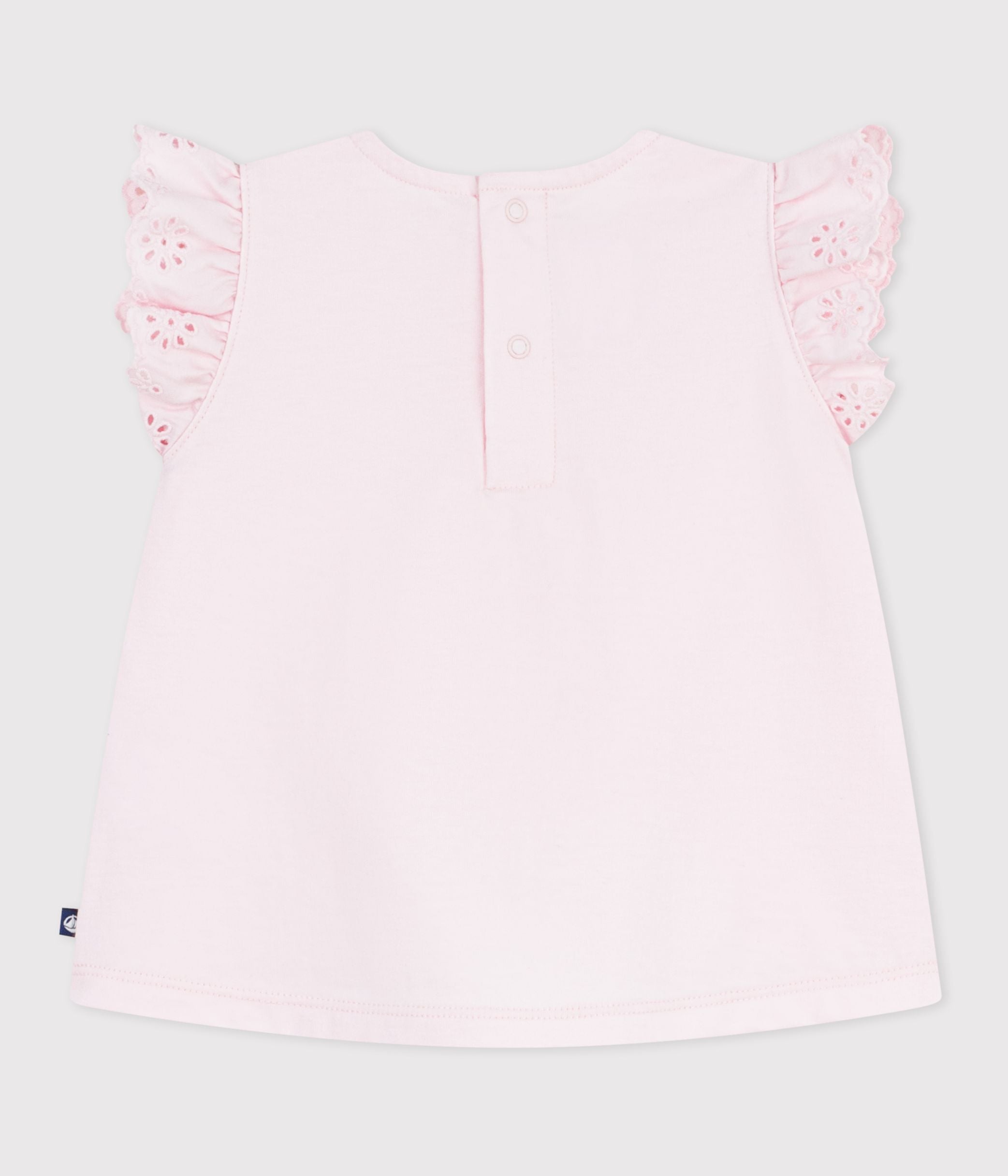 tee-shirt-bébé-en-coton-à-manches-courtes,-uni