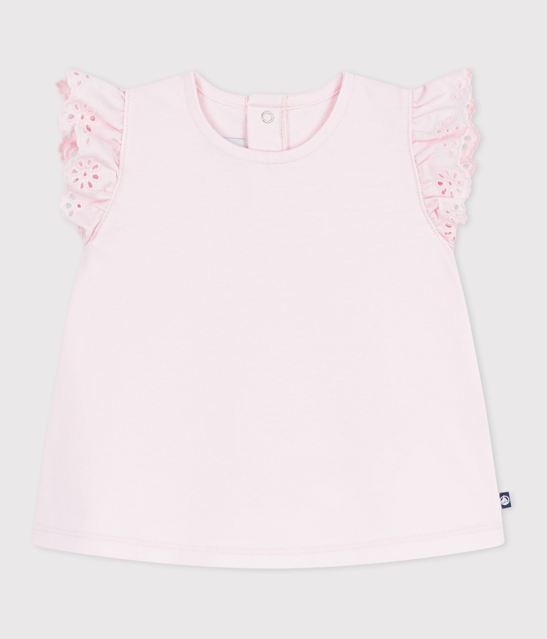 tee-shirt-bébé-en-coton-à-manches-courtes,-uni