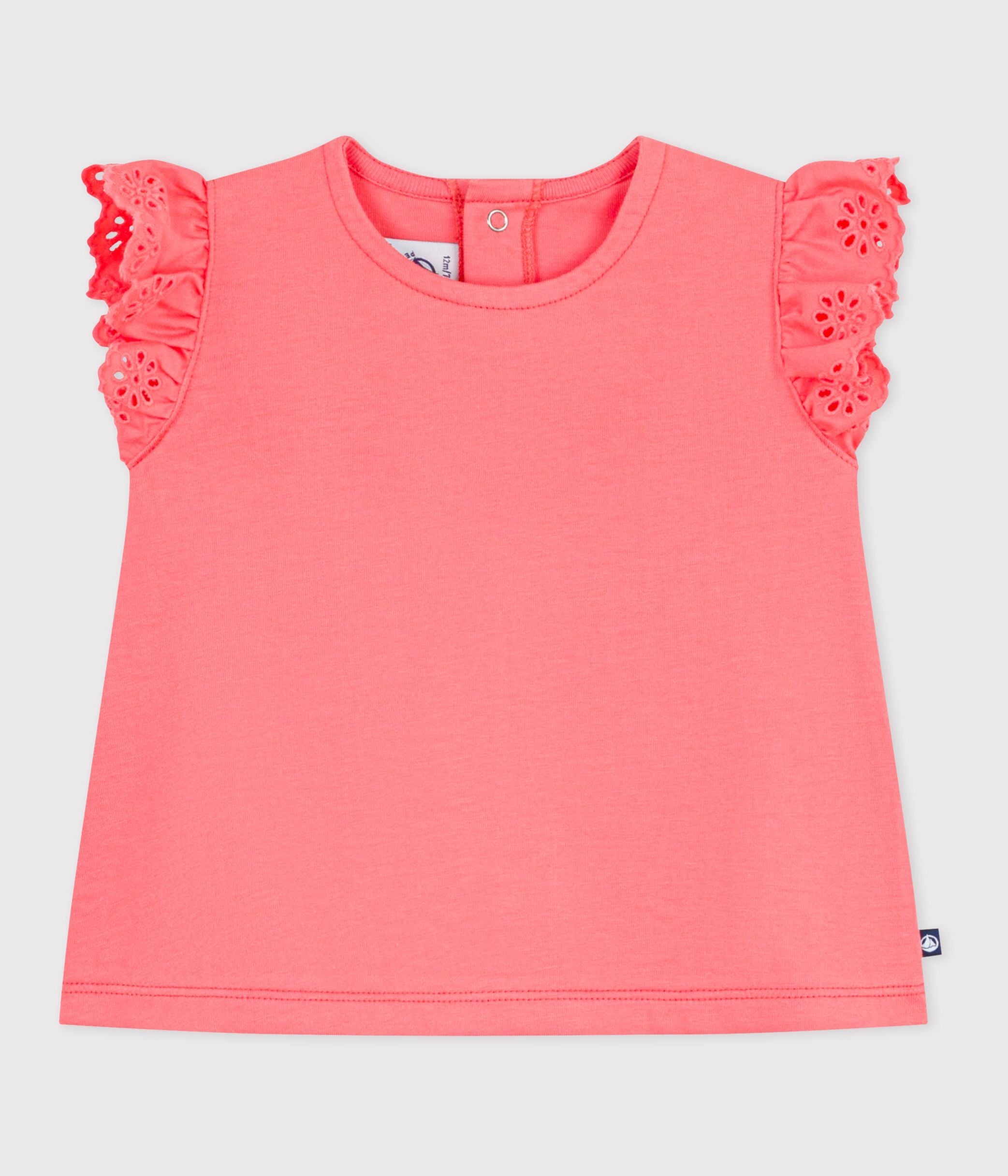 tee-shirt-bébé-en-coton-à-manches-courtes,-uni