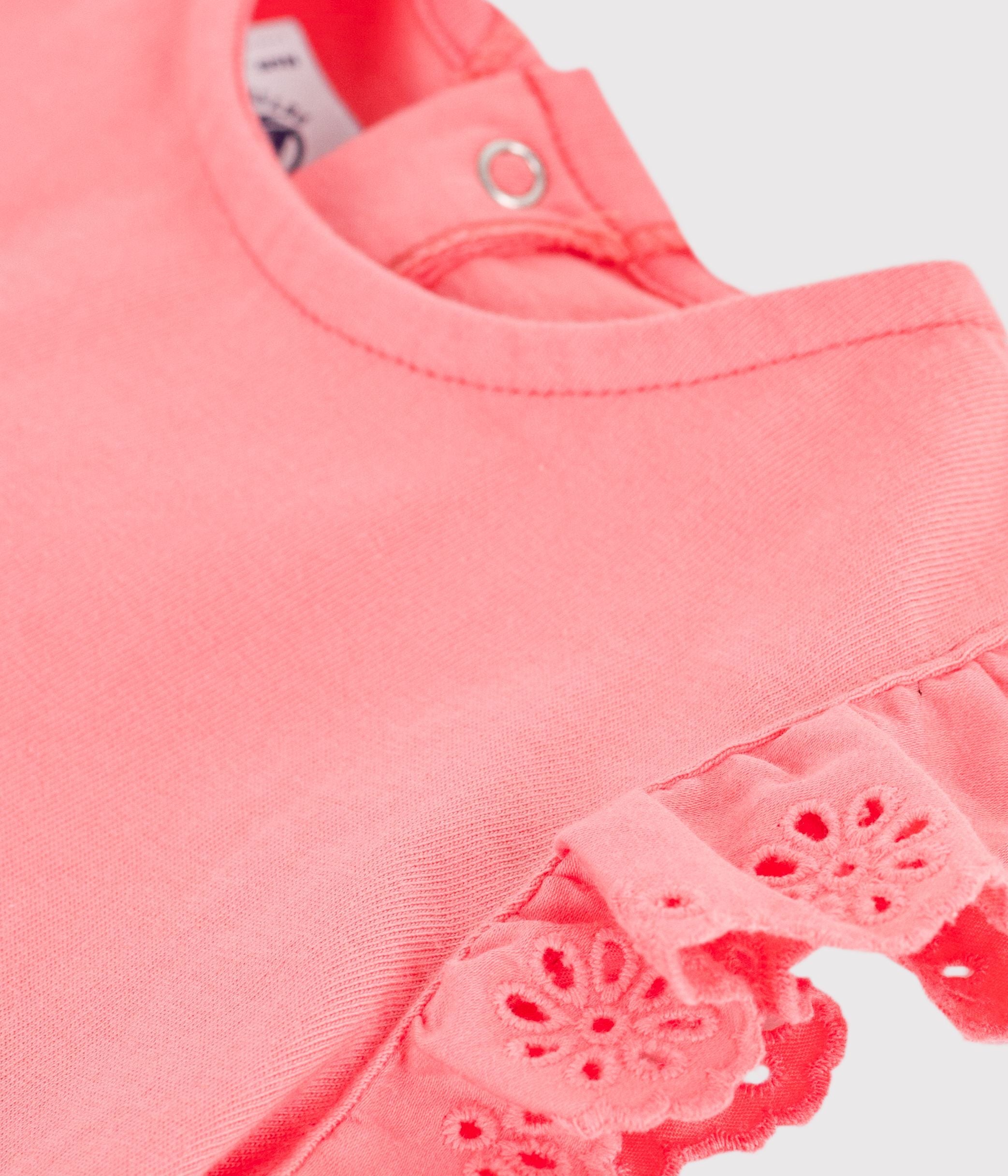 tee-shirt-bébé-en-coton-à-manches-courtes,-uni