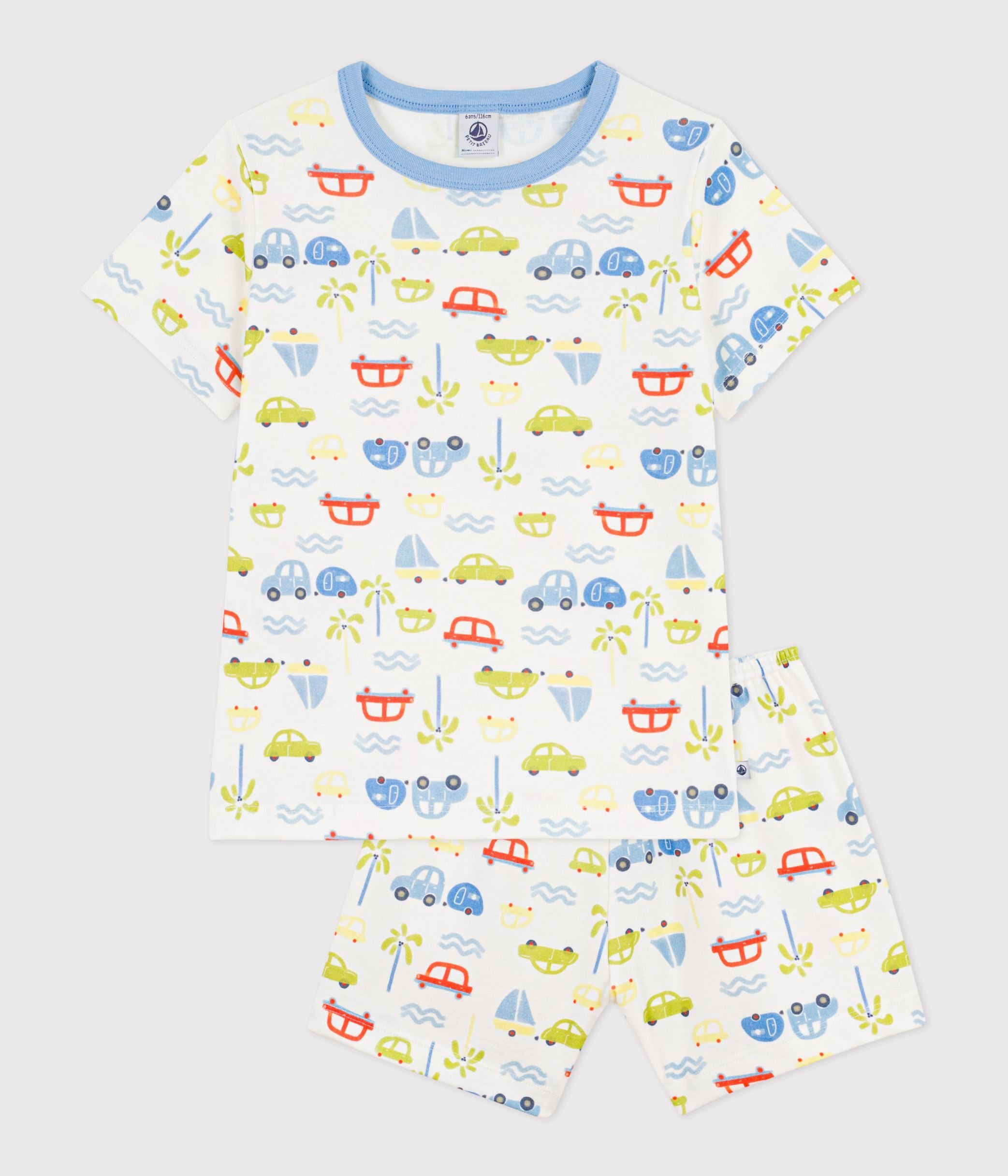 pyjama-short-enfant-en-coton-imprimé-voitures