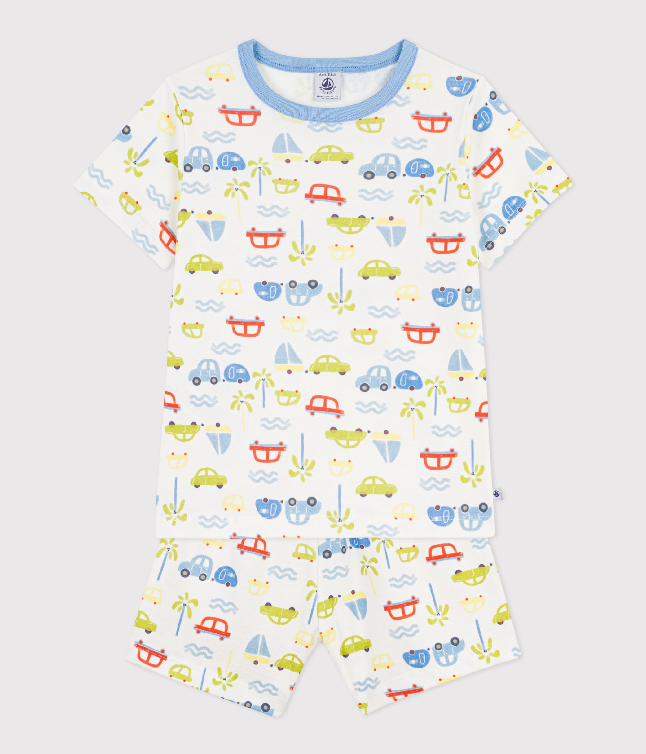 pyjama-short-enfant-en-coton-imprimé-voitures
