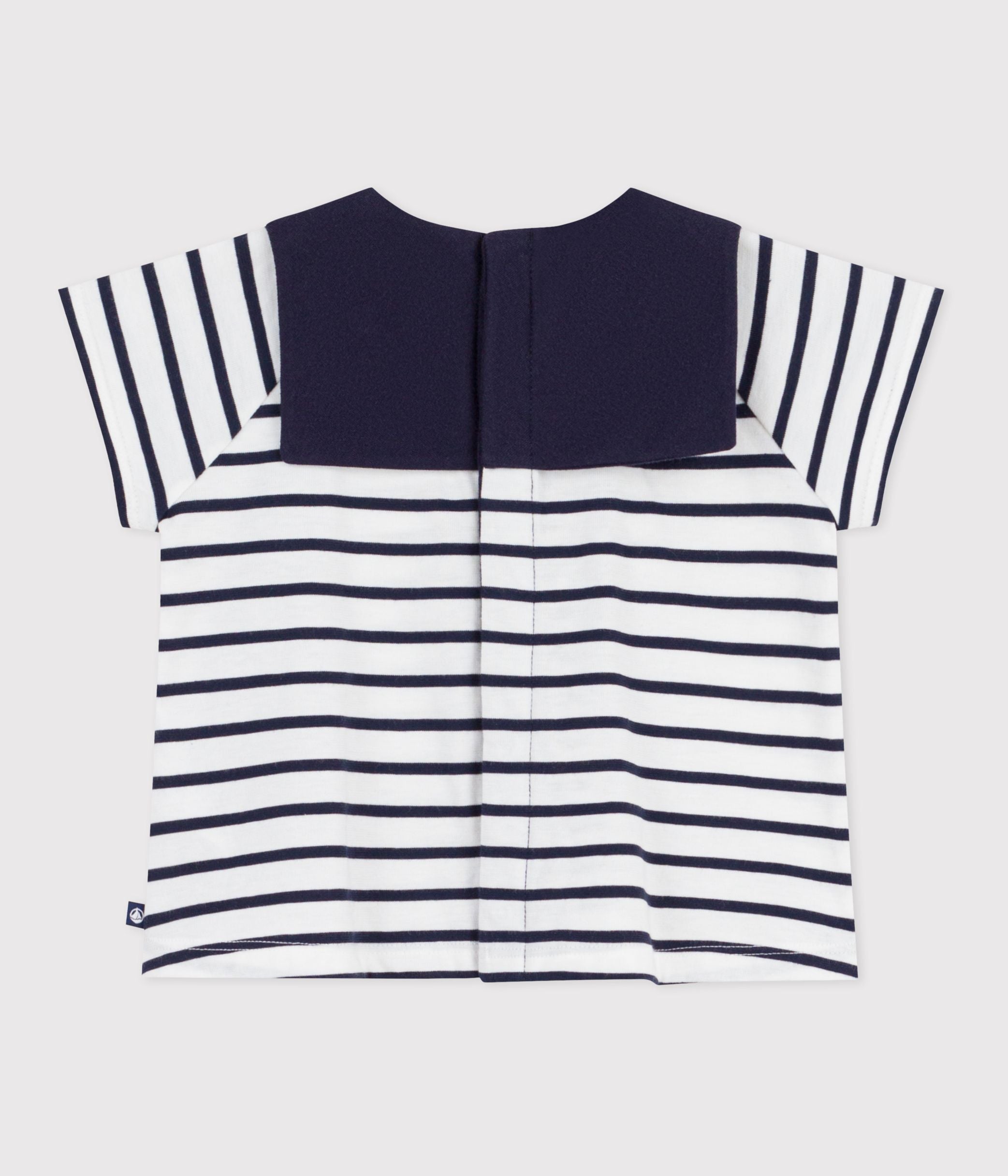 blouse-bébé-en-coton-rayure-marinière-à-col-brodé