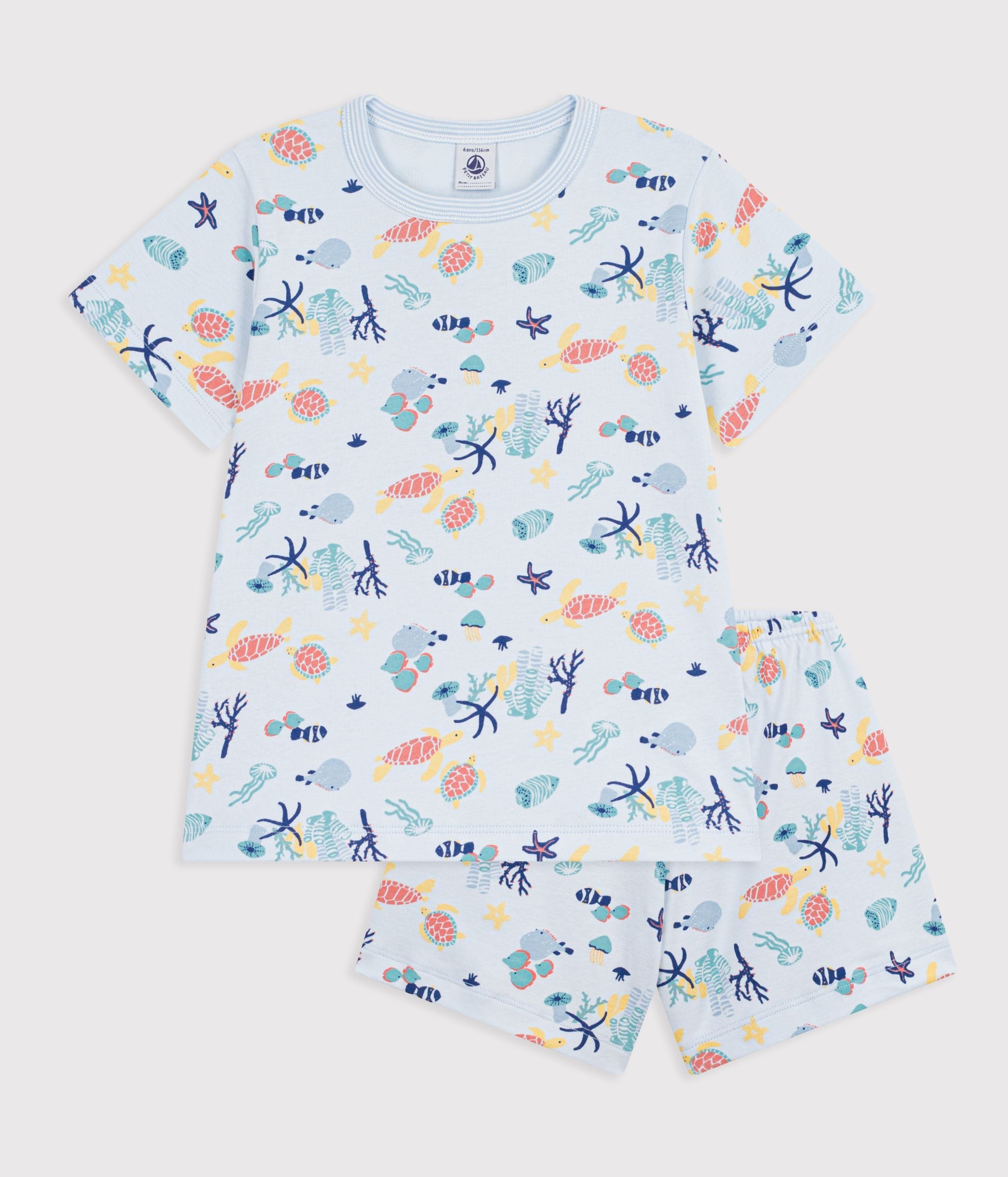 pyjama-short-enfant-en-coton-imprimé-phosphorescent
