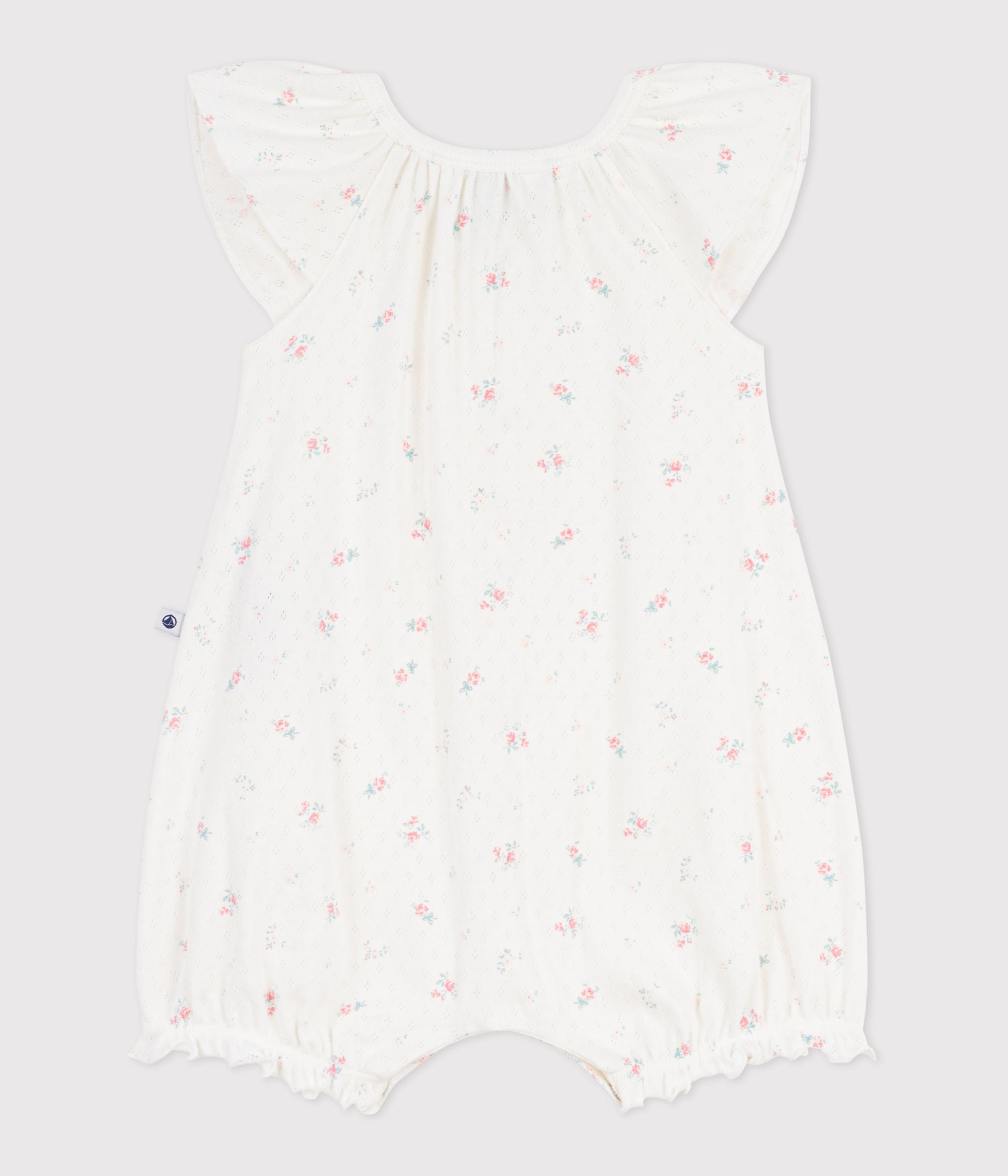 combinaison-courte-bébé-en-coton-fleuri