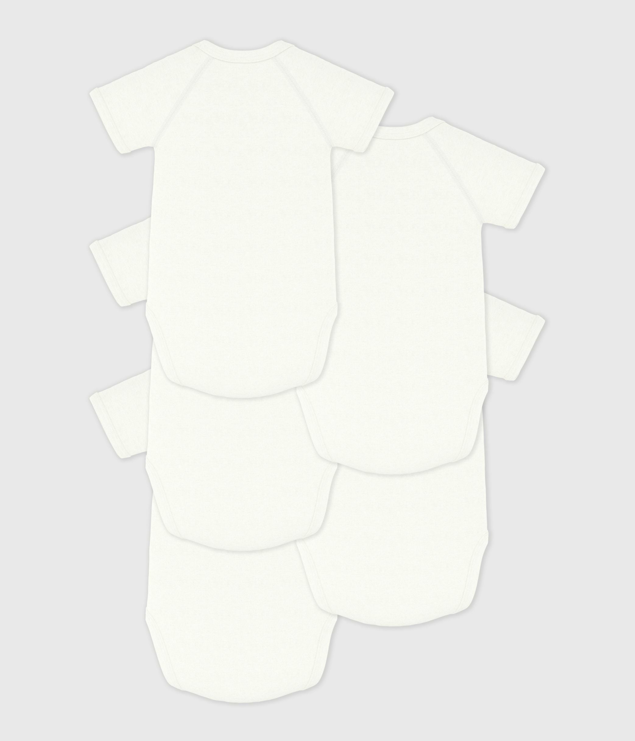 lot-de-5-bodies-croisés-manches-courtes-en-coton-unis-bébé