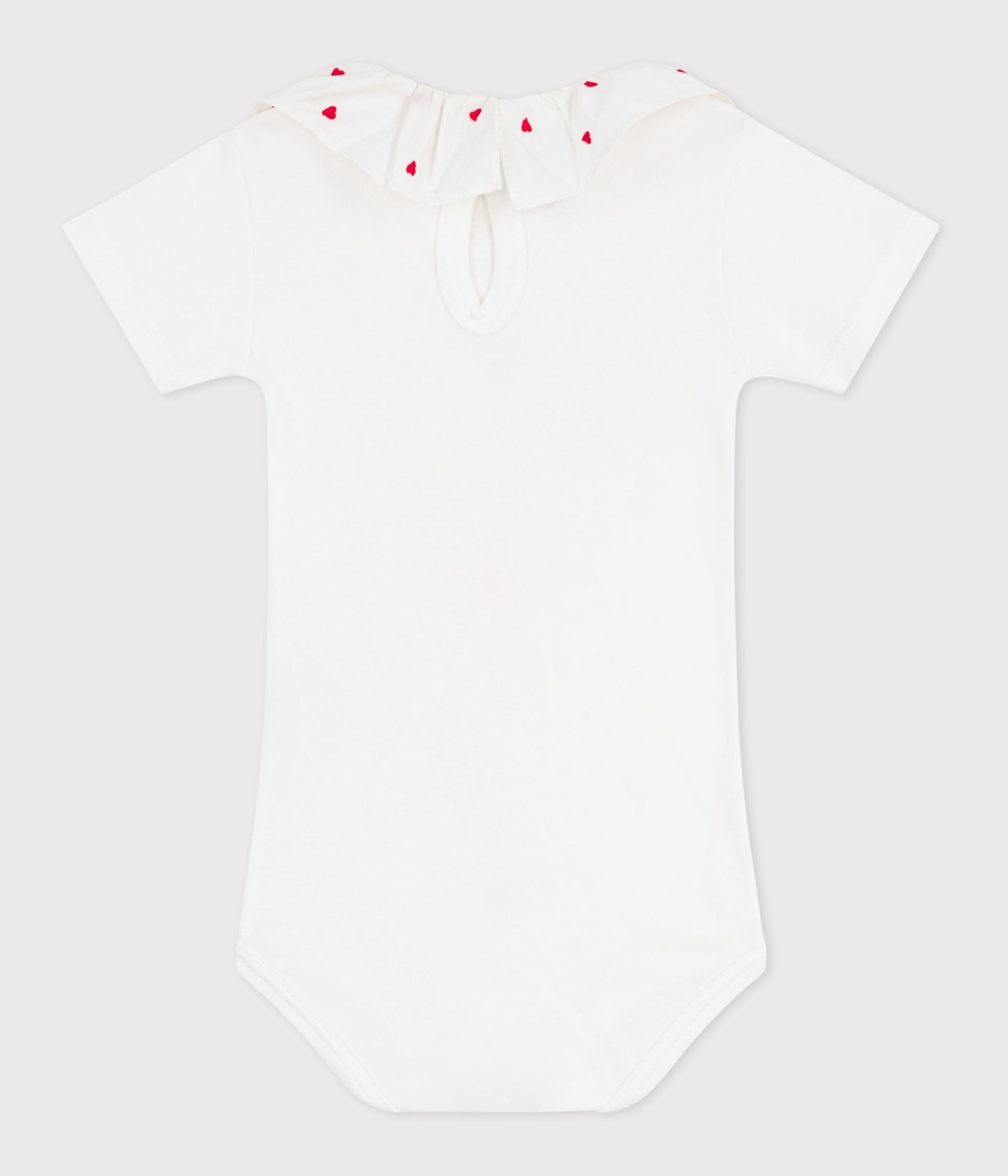 body-bébé-à-col-brodé,-en-coton-uni