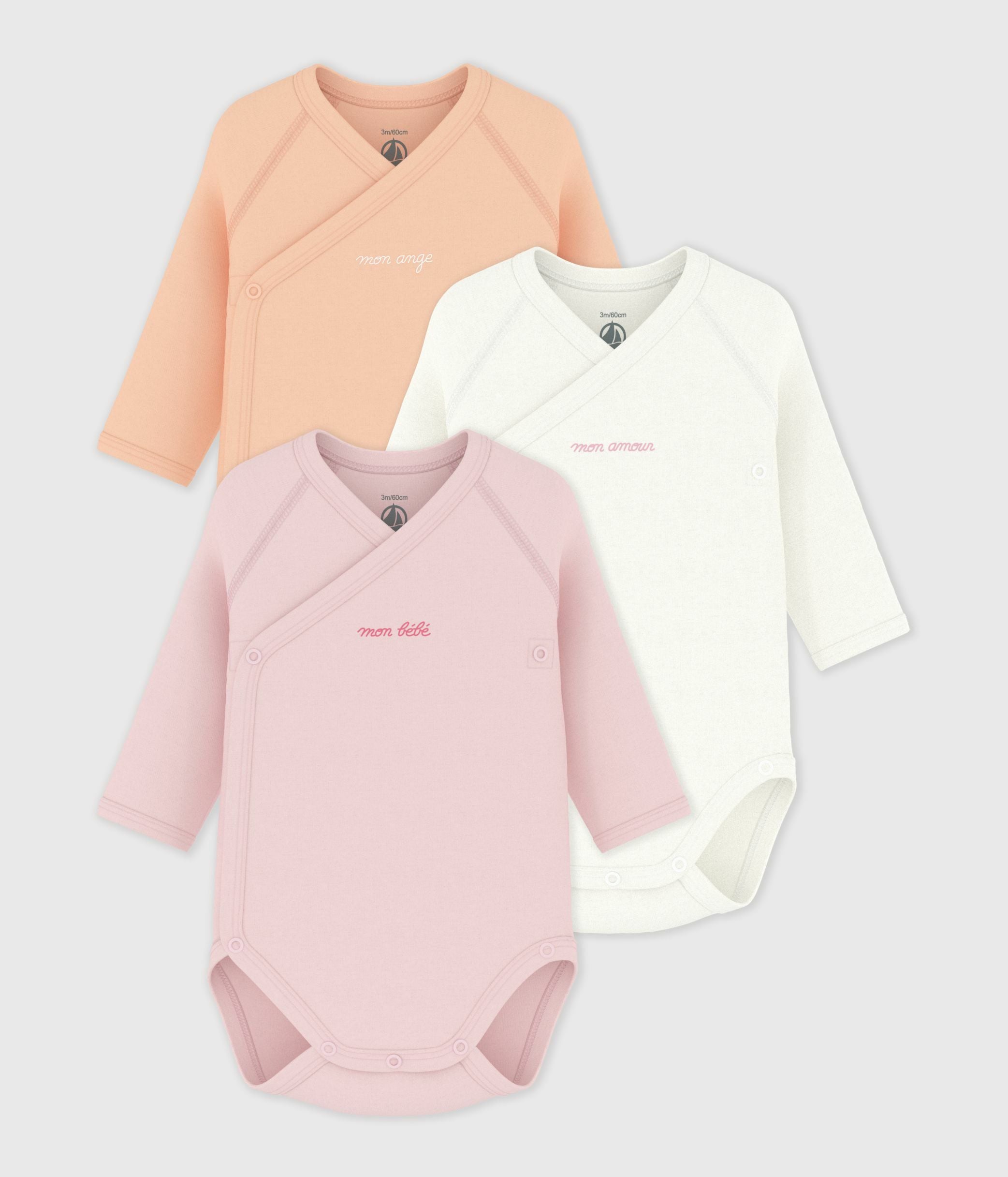lot-de-3-bodies-croisés-manches-longues-en-coton-imprimé-bébé