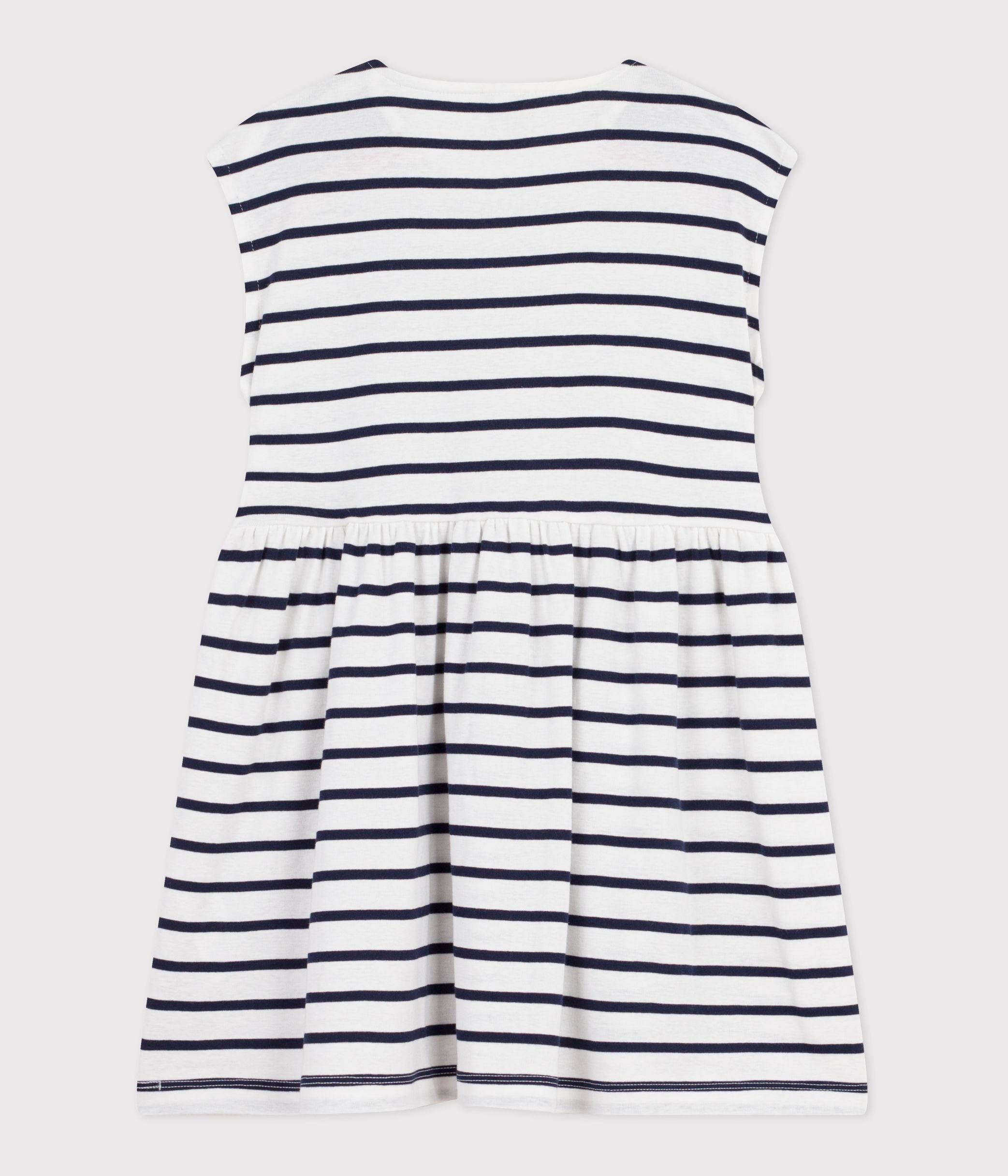 robe-sans-manches-enfant-en-coton-à-rayures
