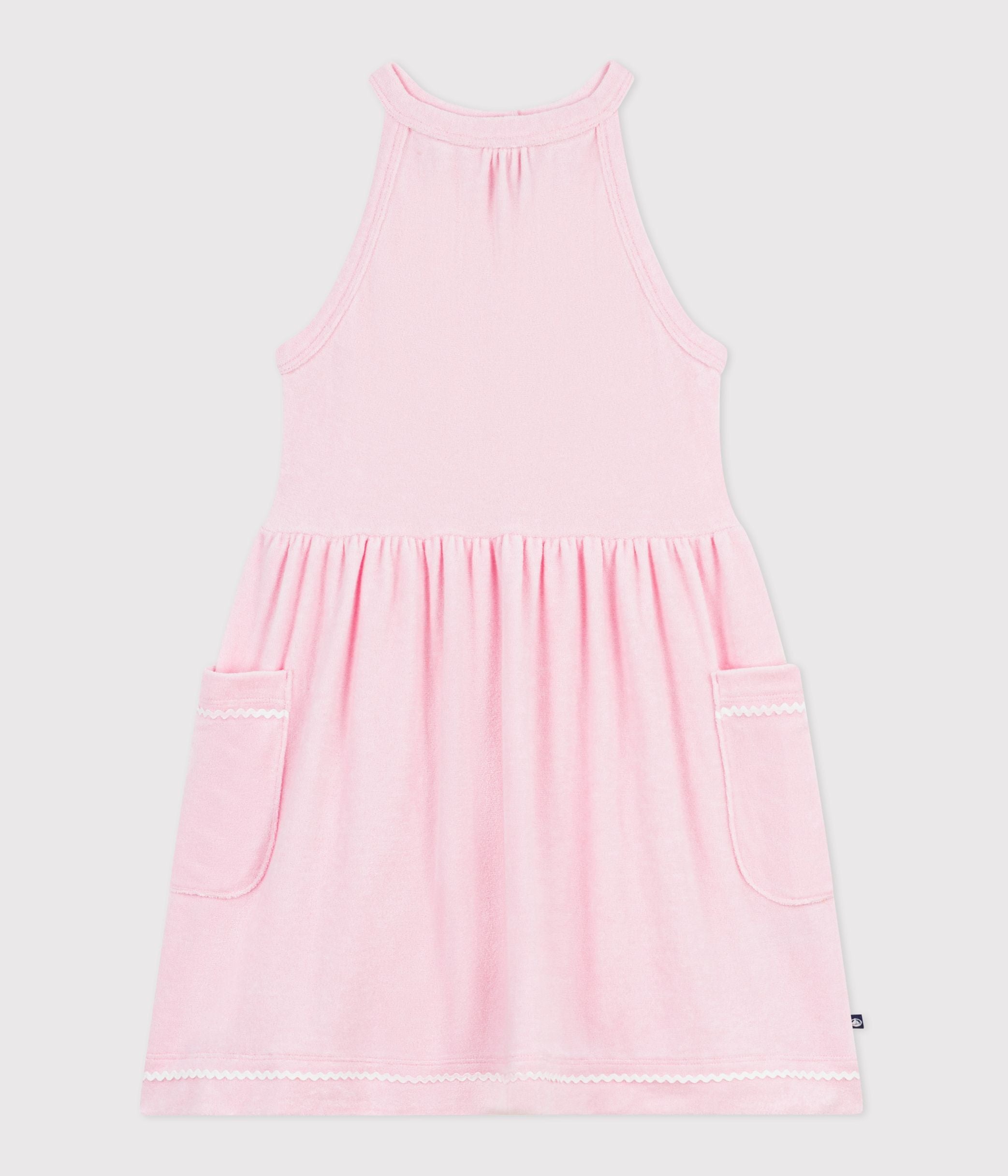robe-sans-manches-enfant-en-coton-uni