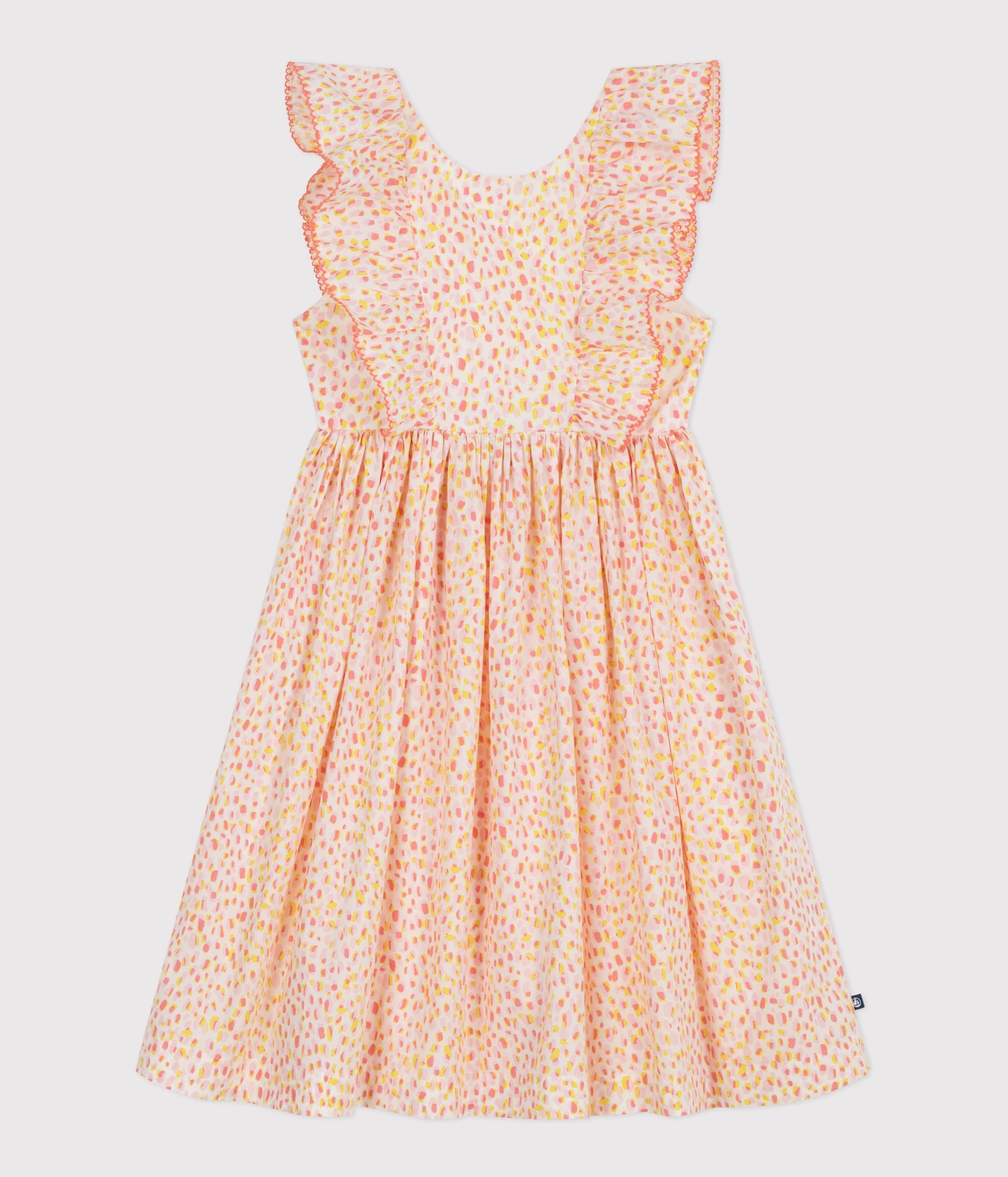 robe-sans-manches-dos-nu-enfant-en-coton-imprimée