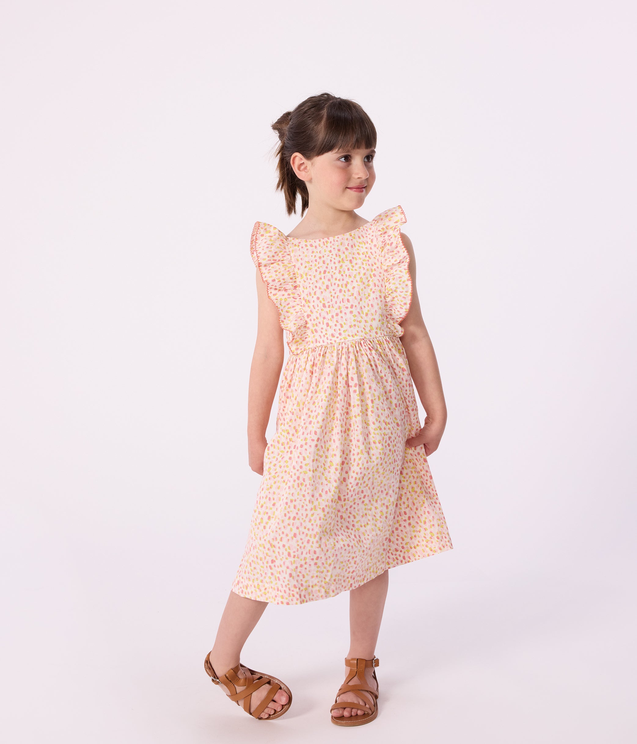 robe-sans-manches-dos-nu-enfant-en-coton-imprimée
