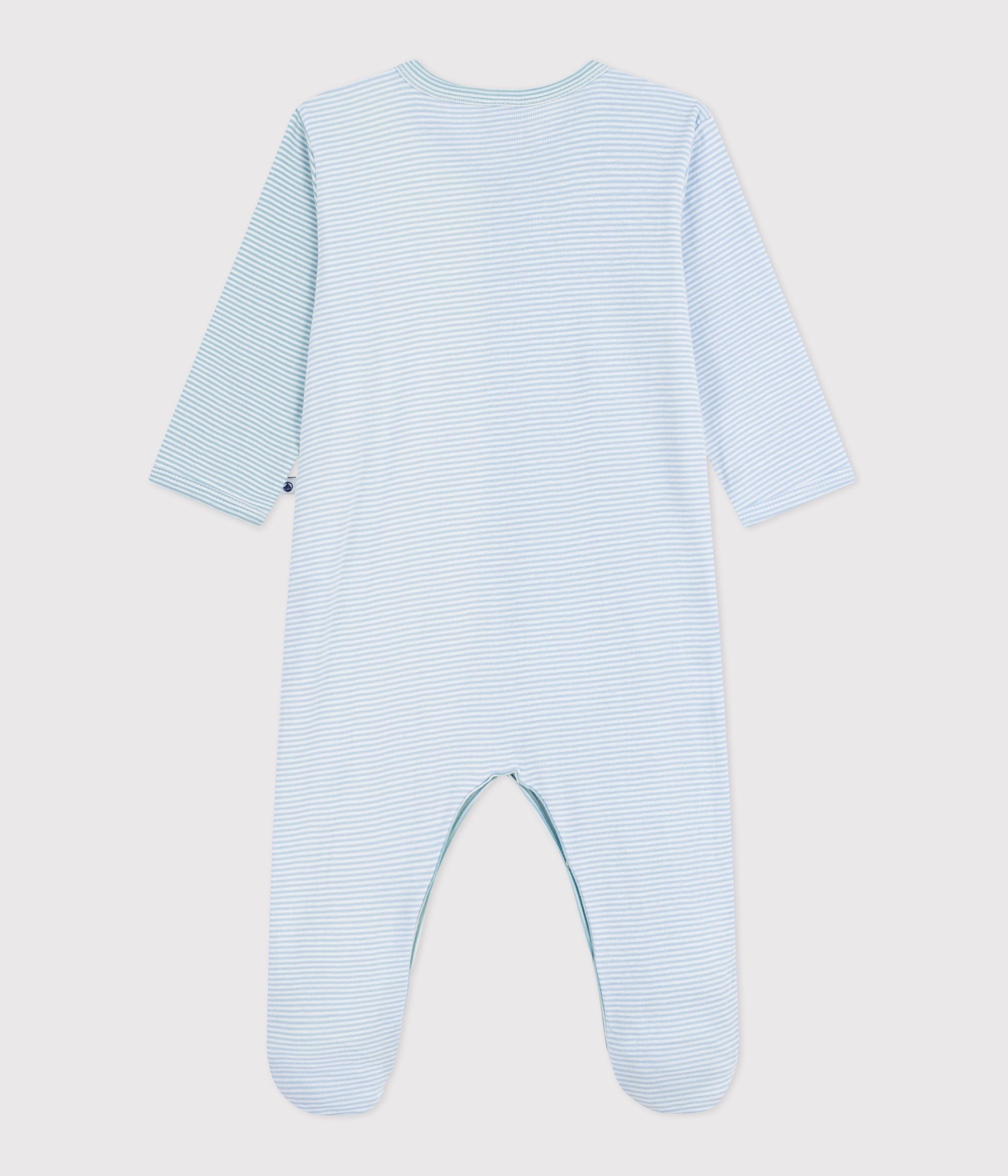 pyjama-bébé-en-coton-imprimé-à-rayures