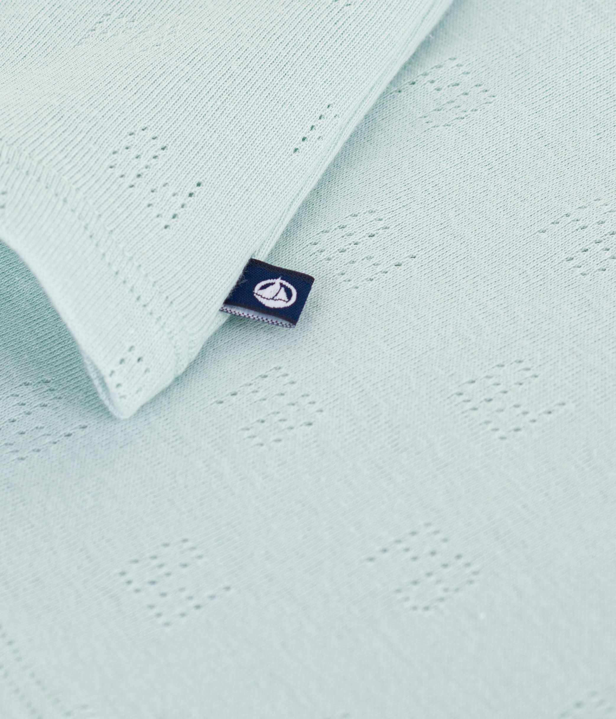 polo-bébé-en-coton-ajouré-à-manches-courtes-à-motifs