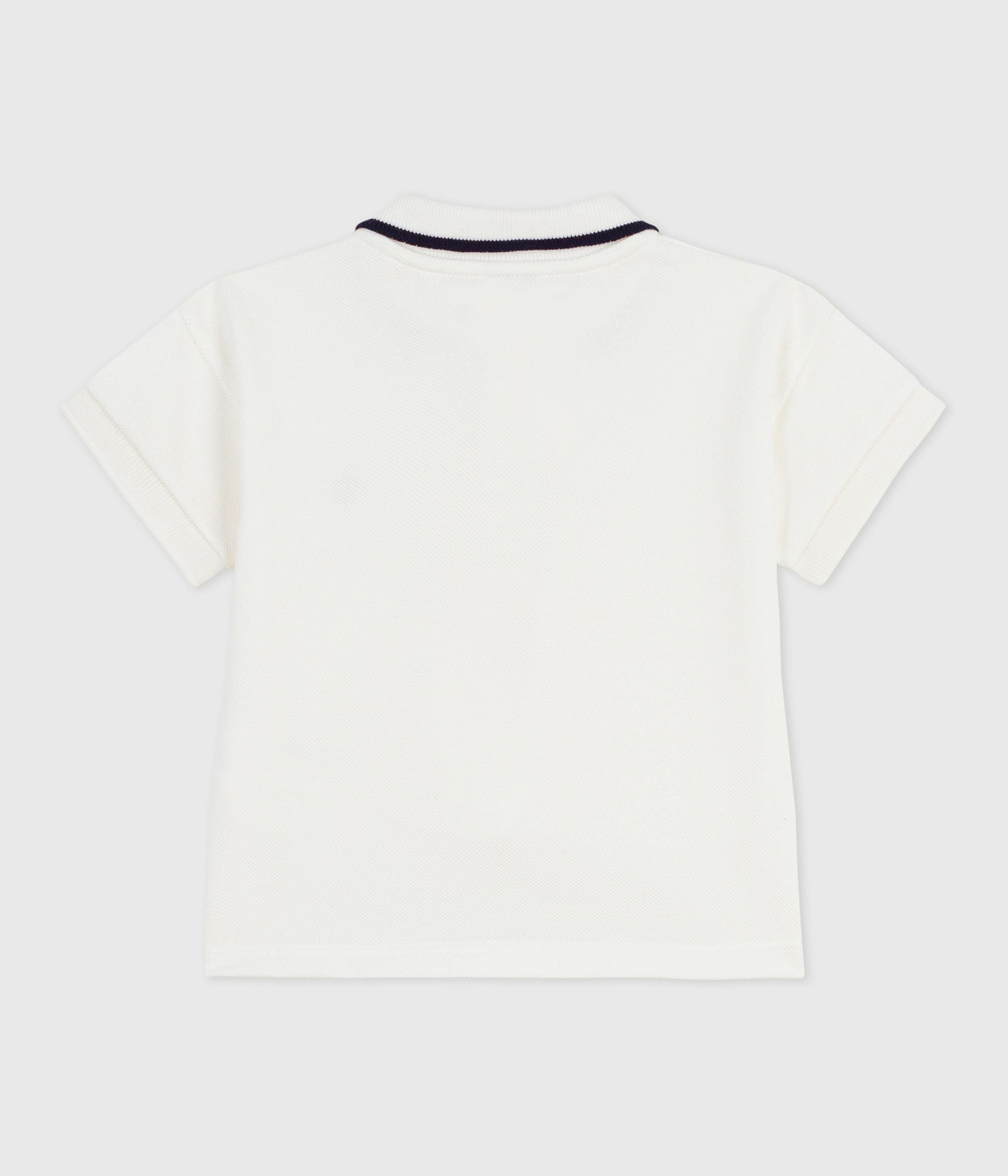 polo-bébé-en-coton-à-manches-courtes,-uni