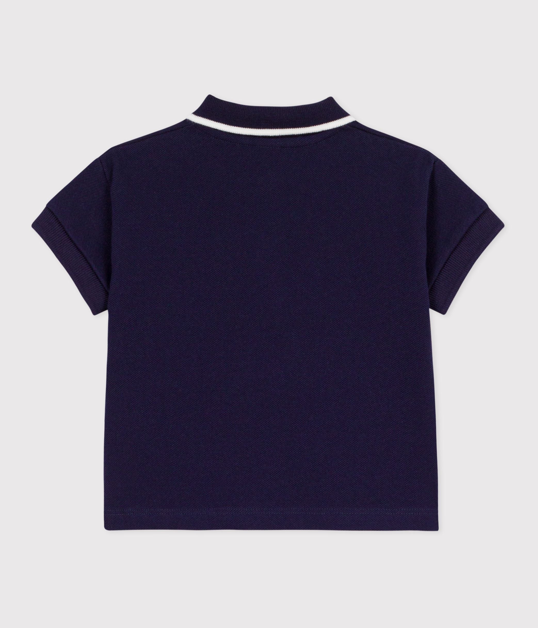 polo-bébé-en-coton-à-manches-courtes,-uni