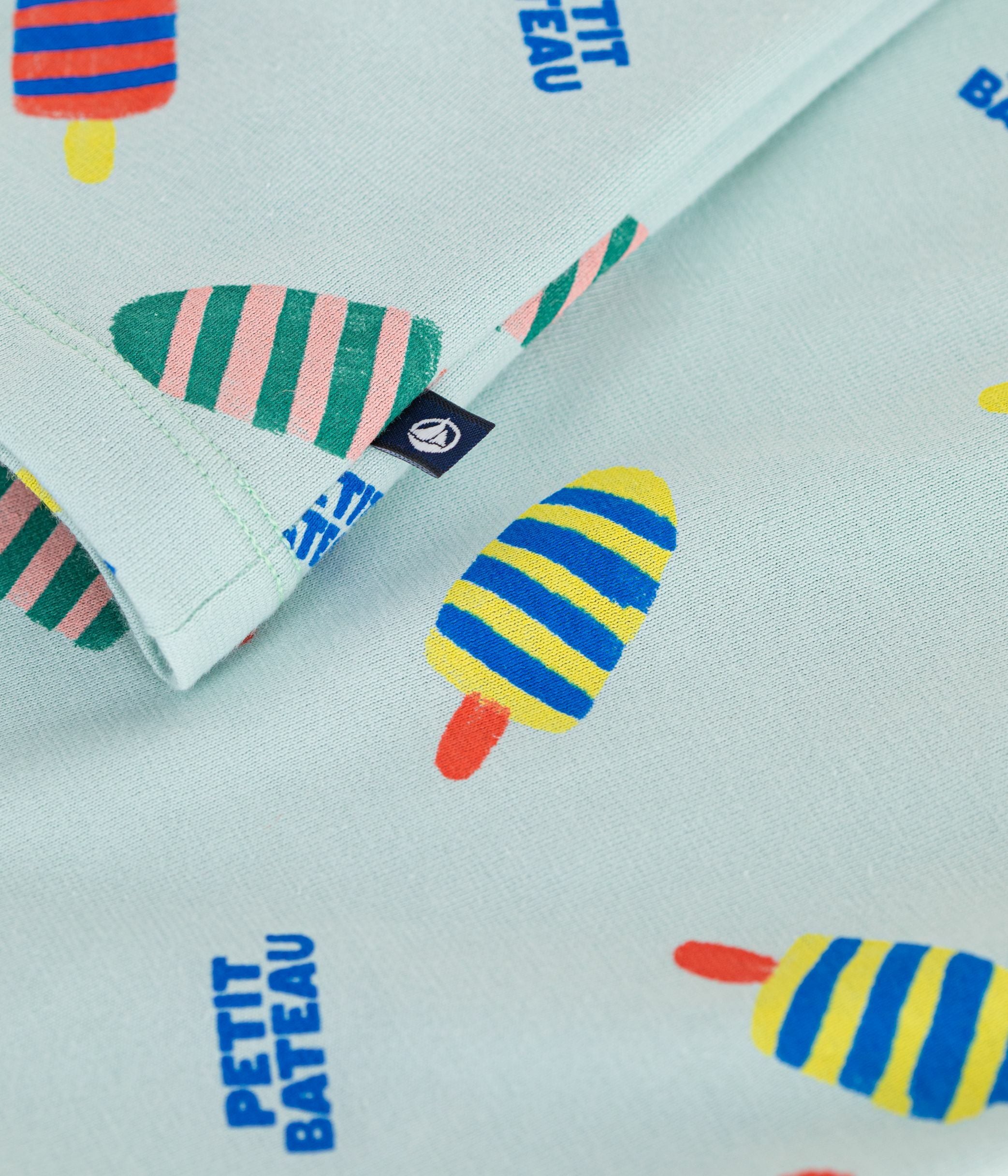 tee-shirt-enfant-manches-courtes-en-coton-imprimé-mouettes