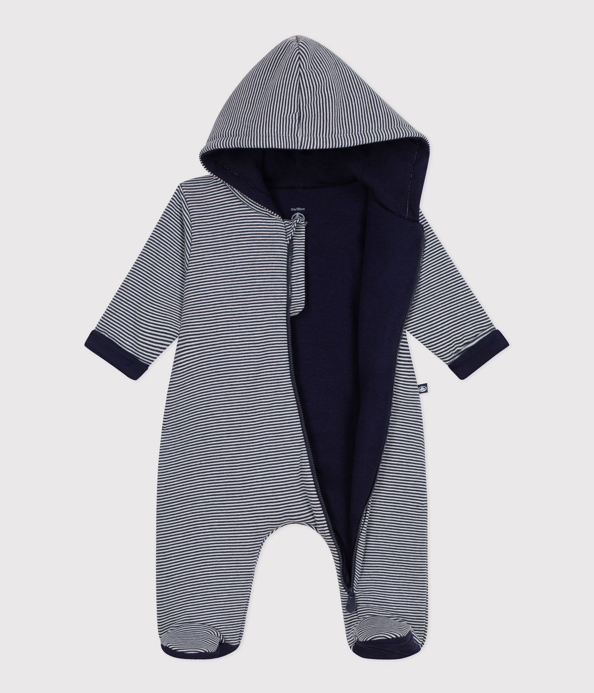 combinaison-ouatinée-bébé-à-capuche-et-pieds,-rayée