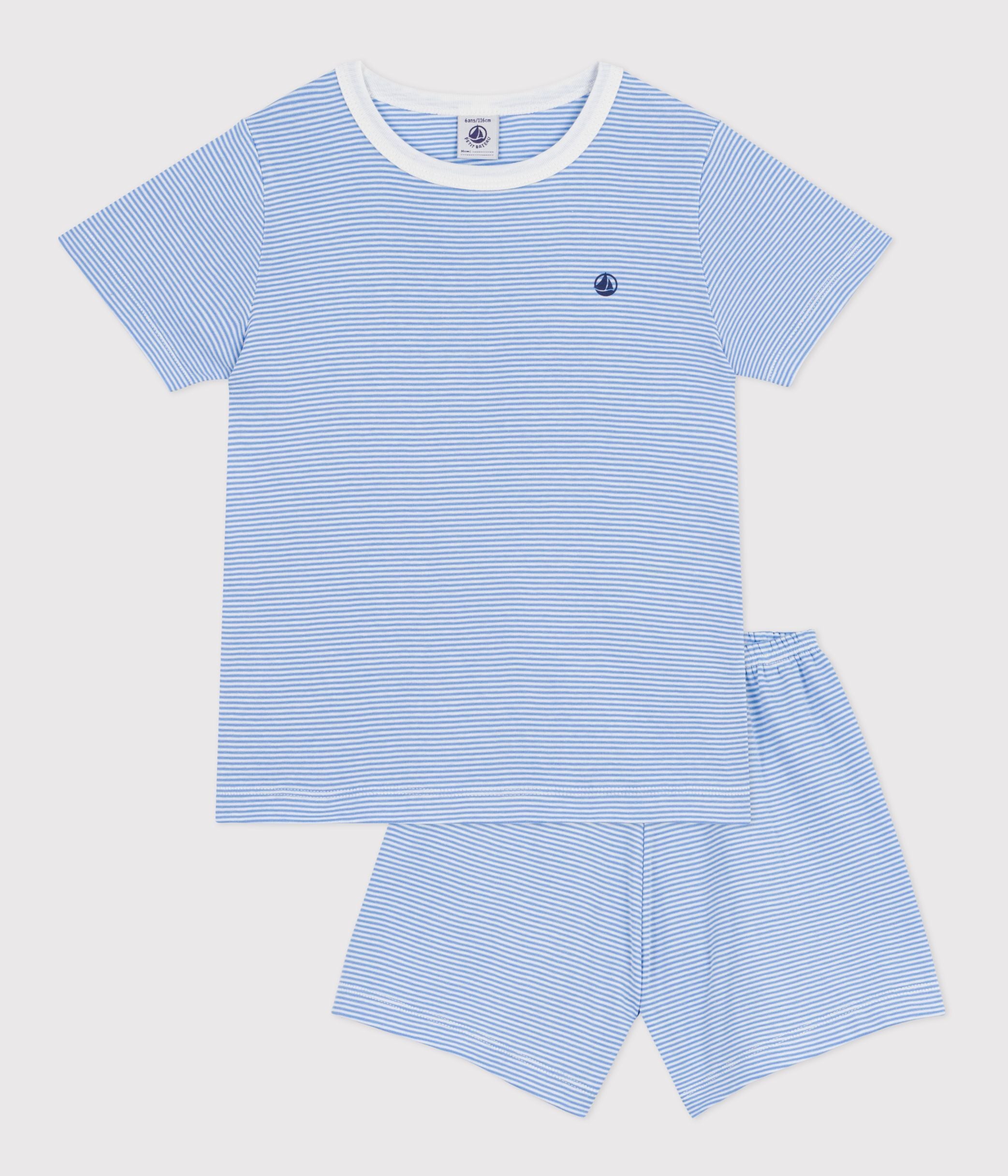 pyjama-short-enfant-en-coton-à-rayures