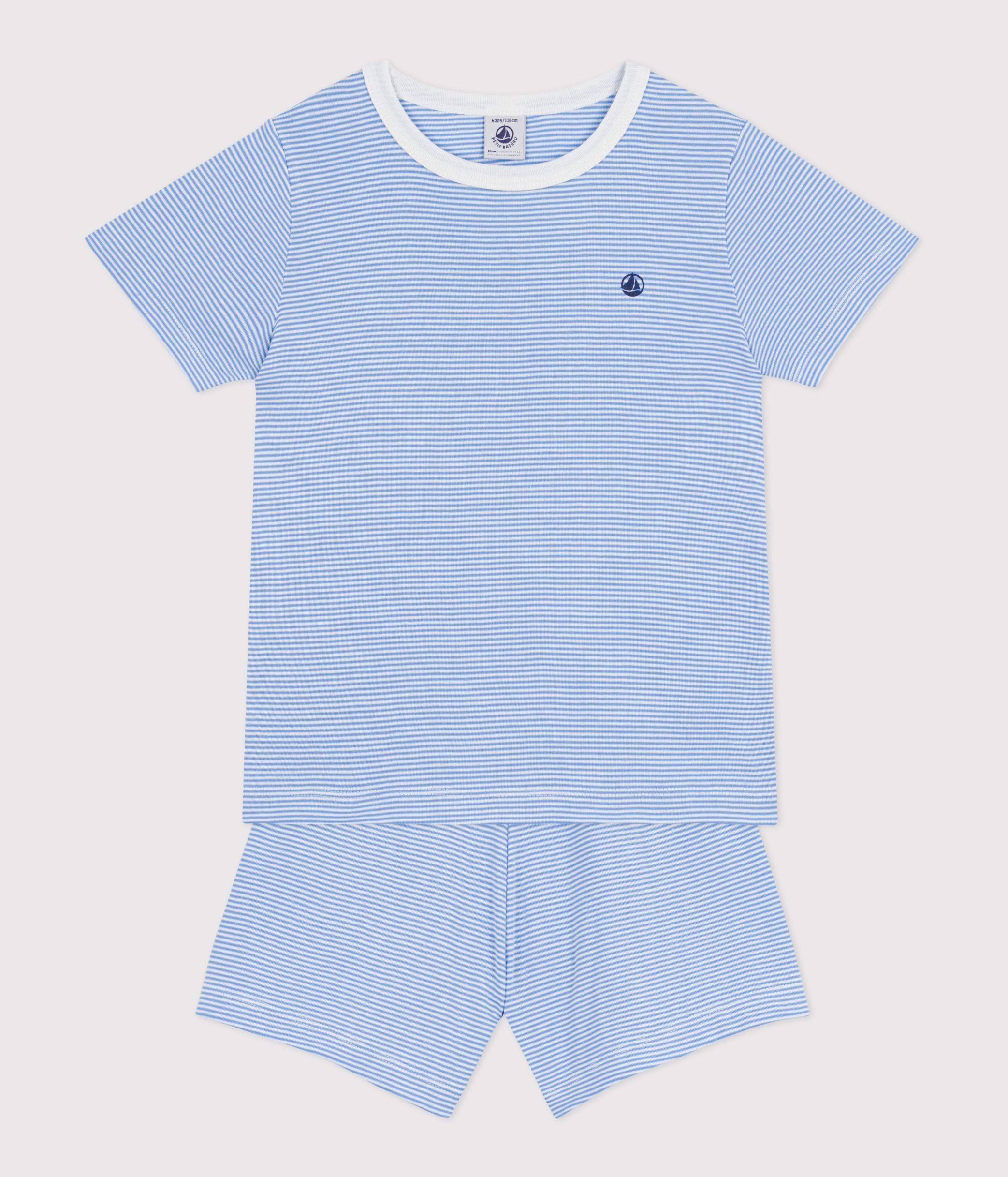 pyjama-short-enfant-en-coton-à-rayures