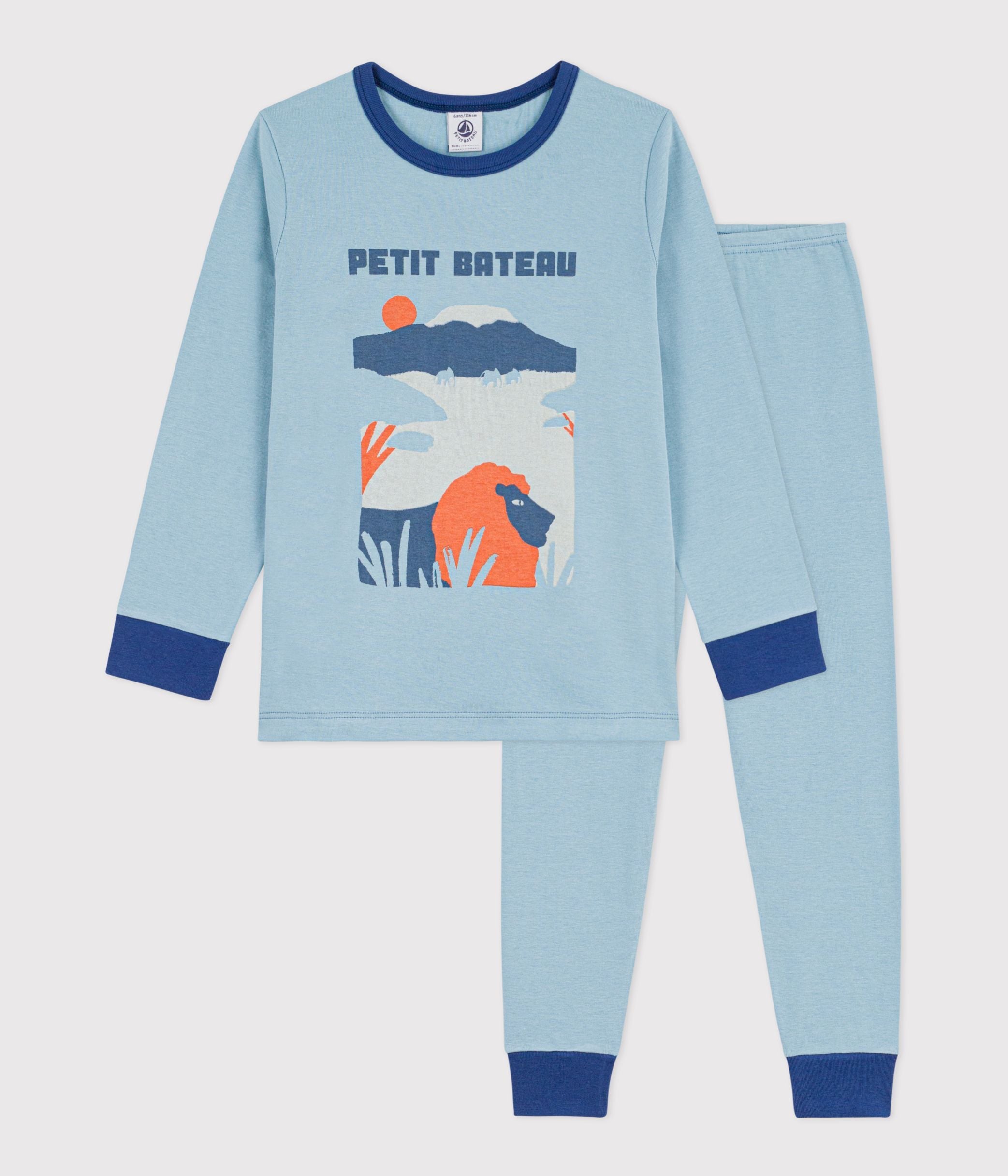 pyjama-enfant-en-coton-uni-motif-savane