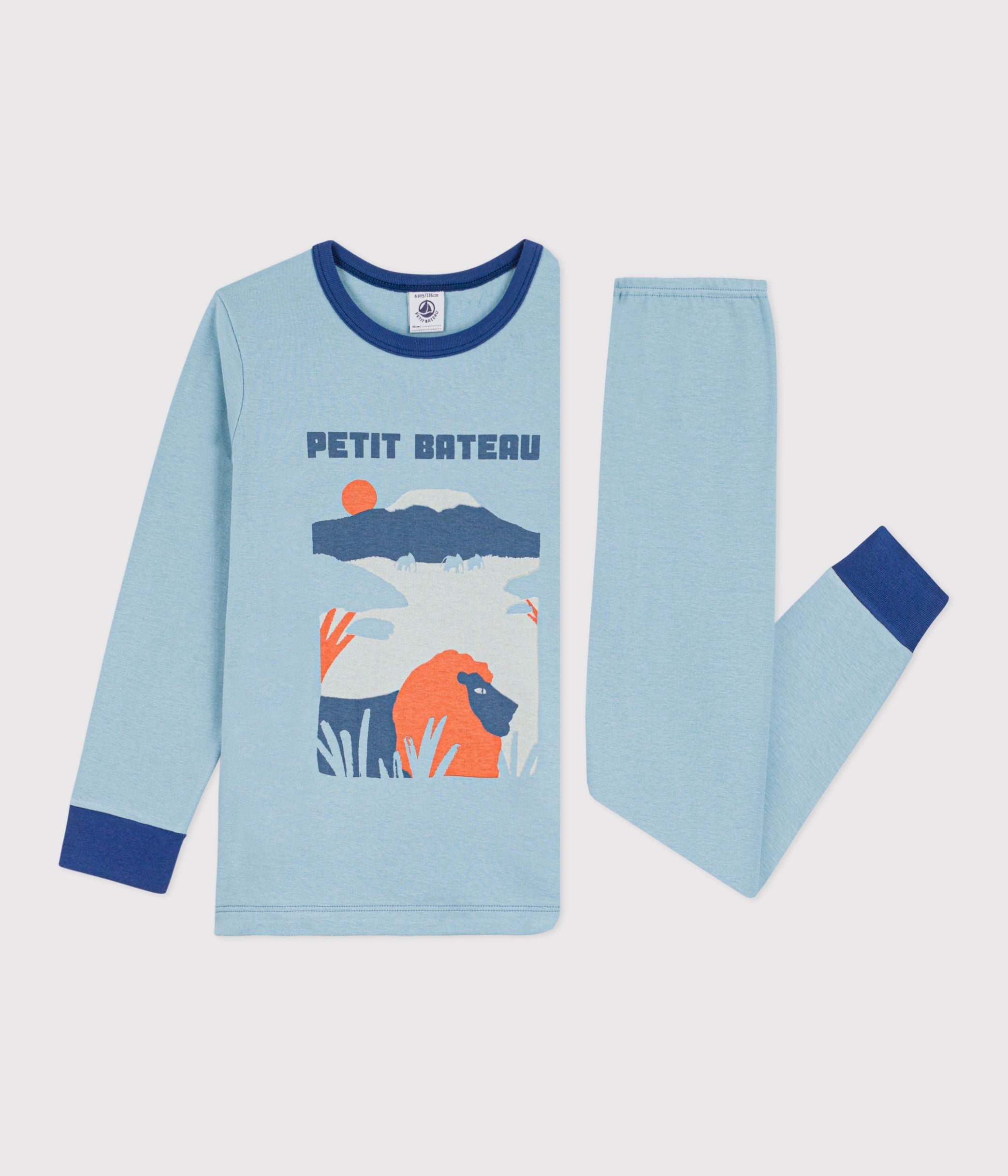 pyjama-enfant-en-coton-uni-motif-savane