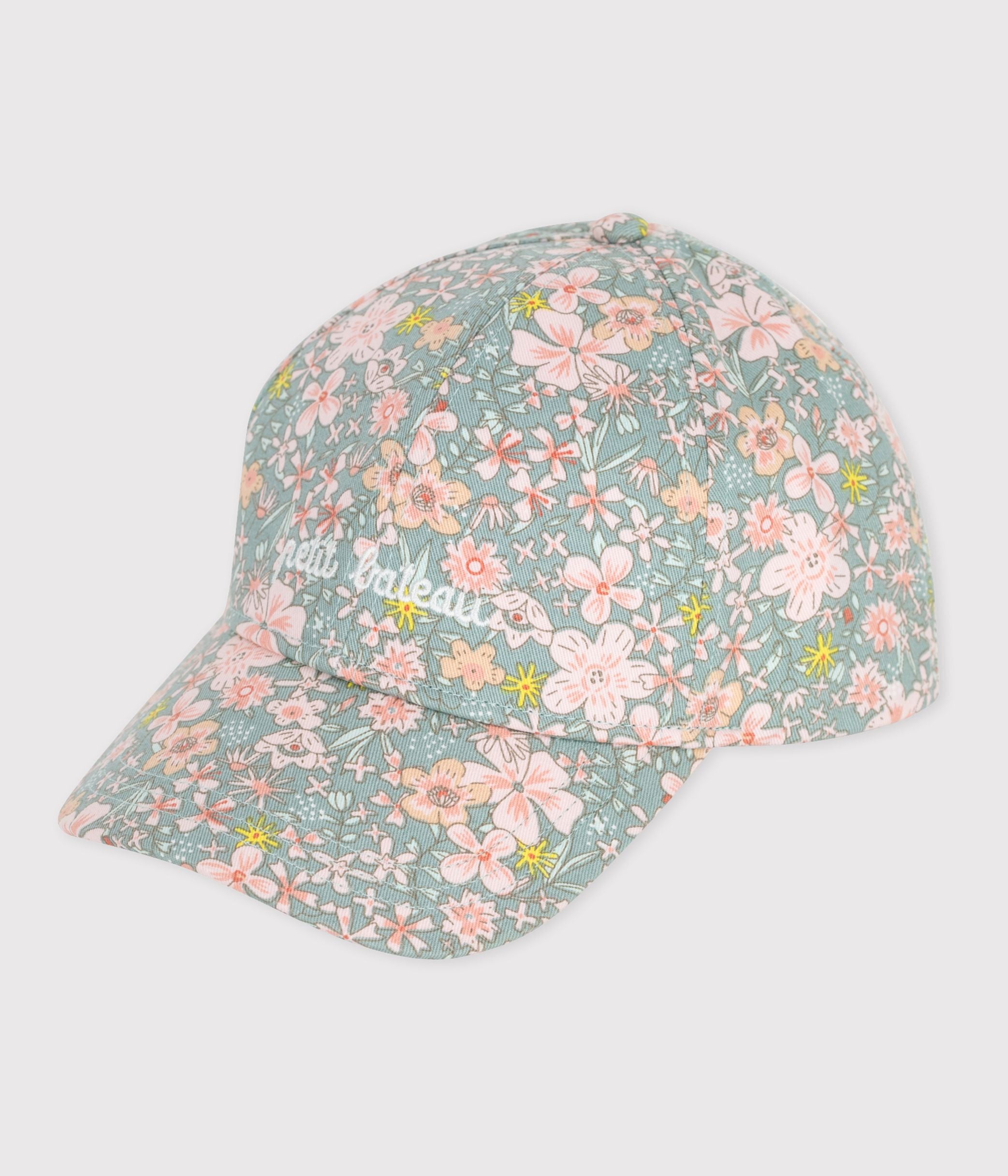 casquette-enfant-en-serge-imprimé-fleurs