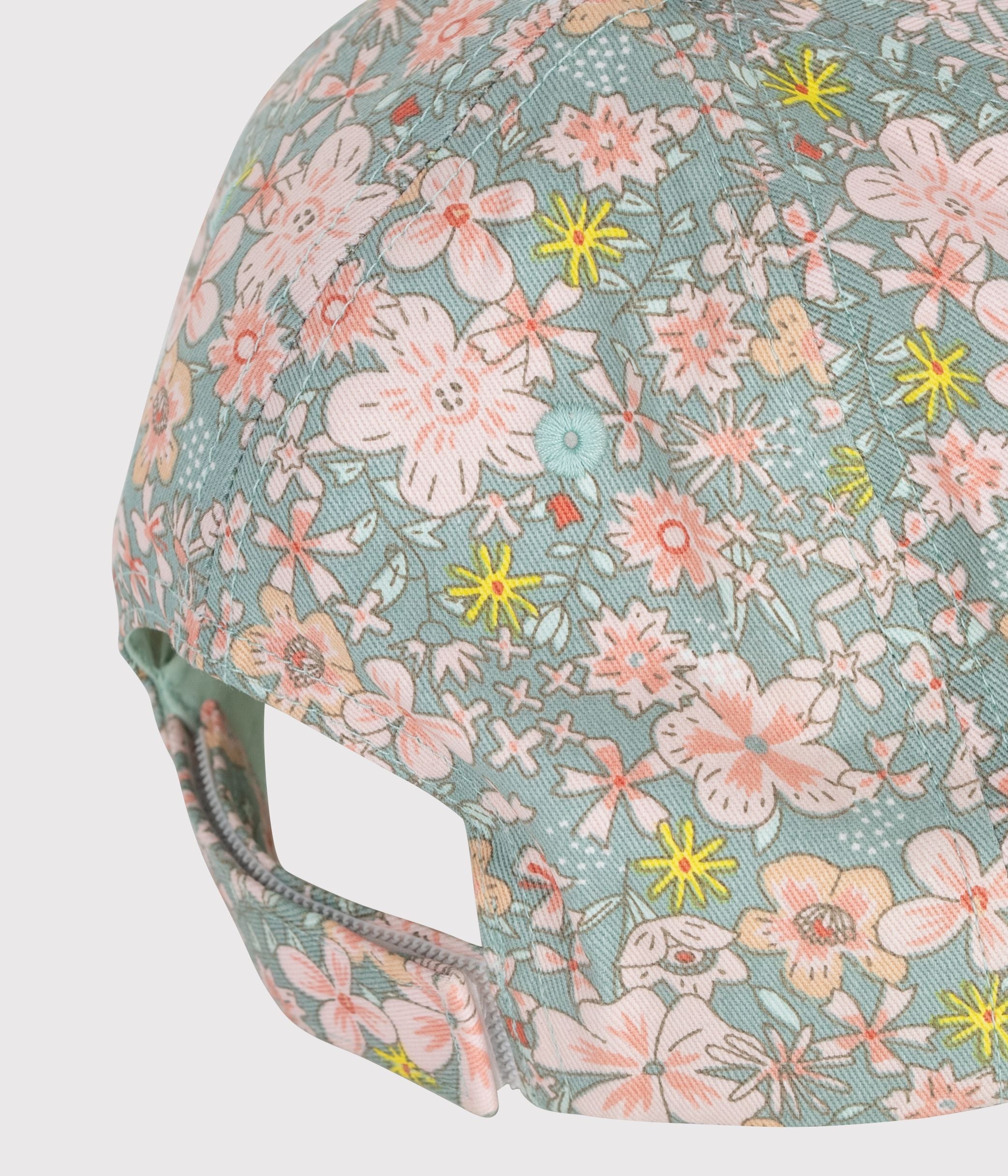 casquette-enfant-en-serge-imprimé-fleurs