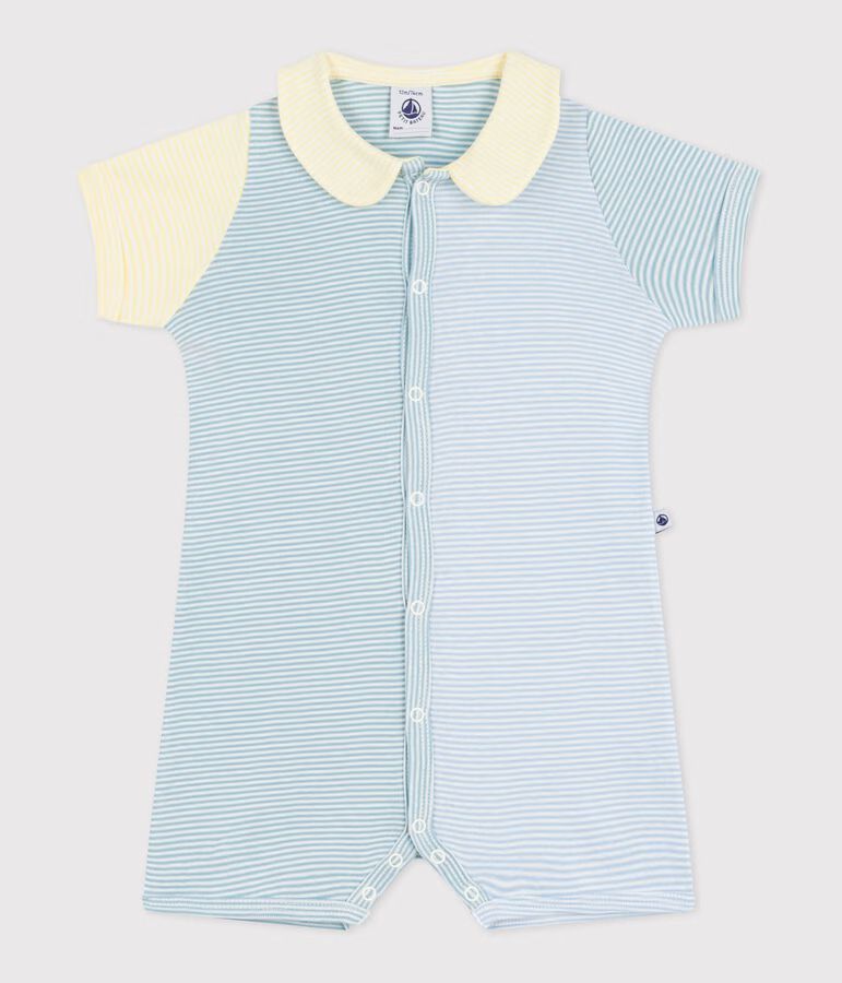 combinaison-courte-bébé-en-coton-à-col