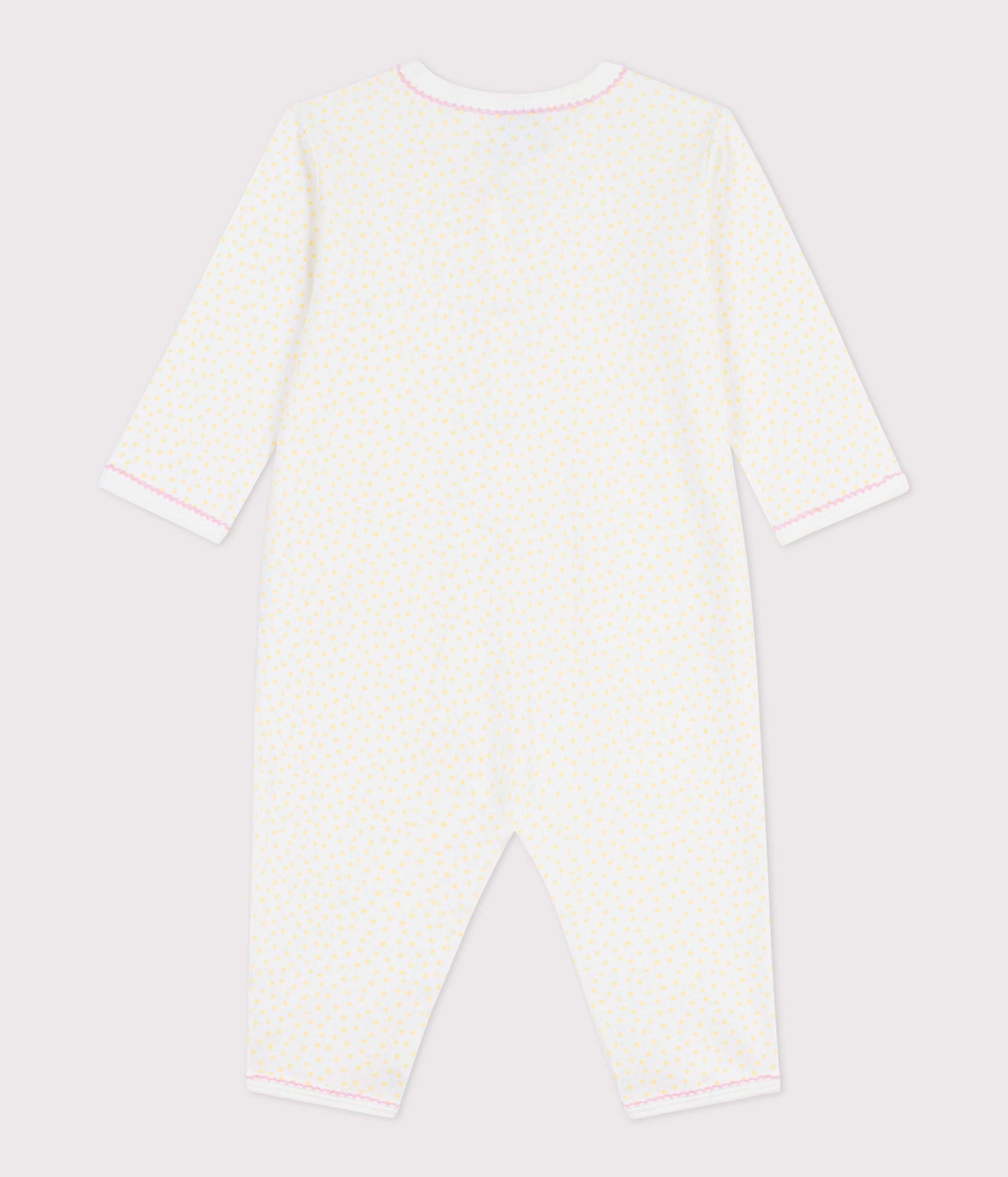 pyjama-bébé-en-coton-sans-pieds-imprimé-petits-pois