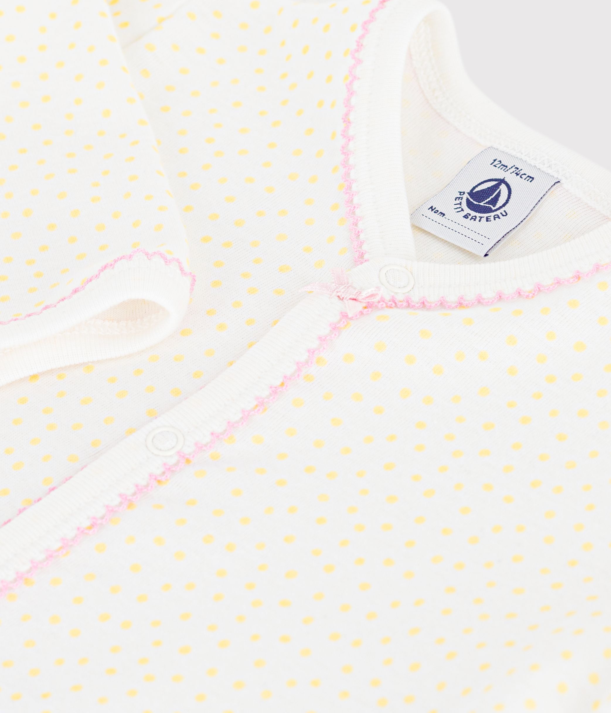 pyjama-bébé-en-coton-sans-pieds-imprimé-petits-pois
