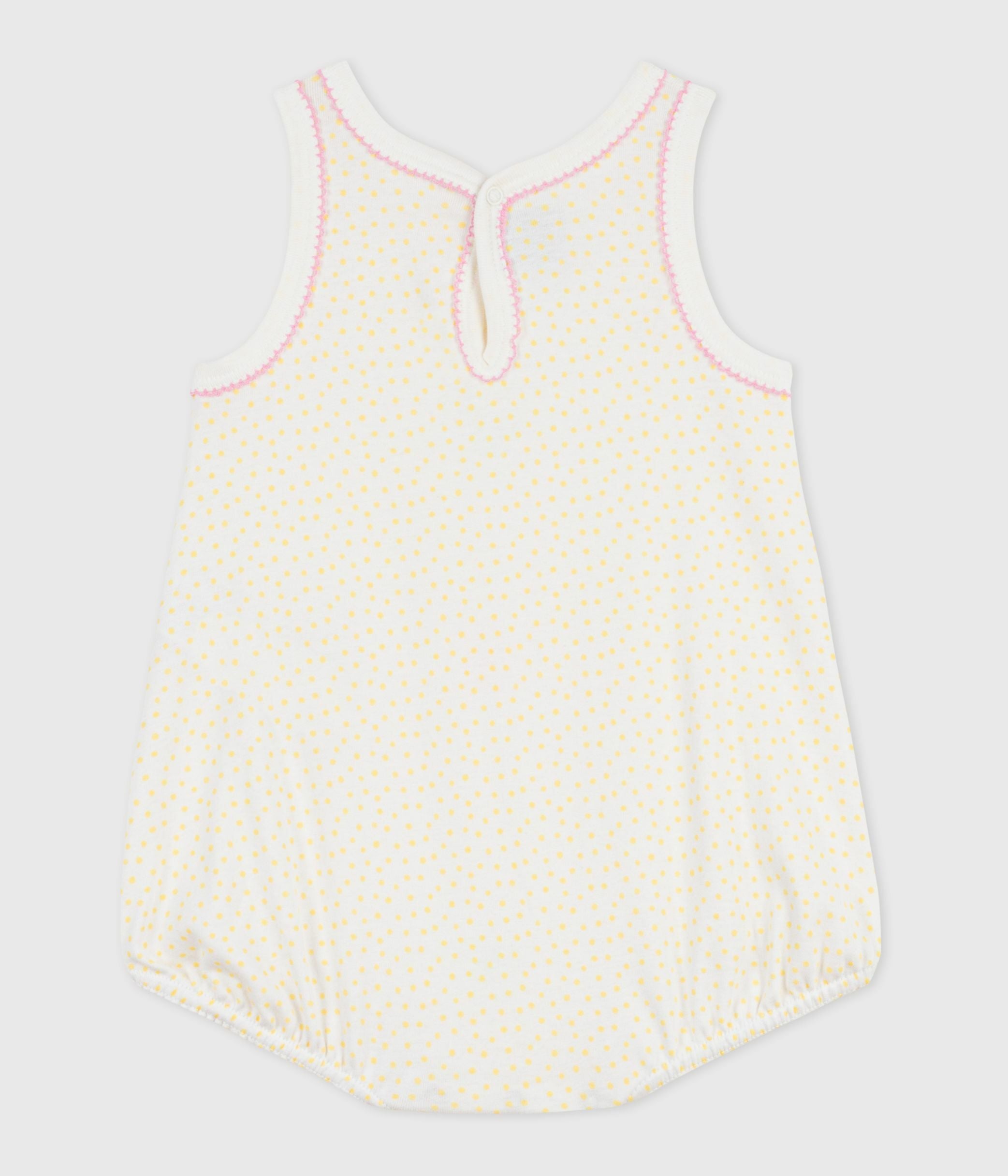 combinaison-courte-sans-manches-bébé-en-coton