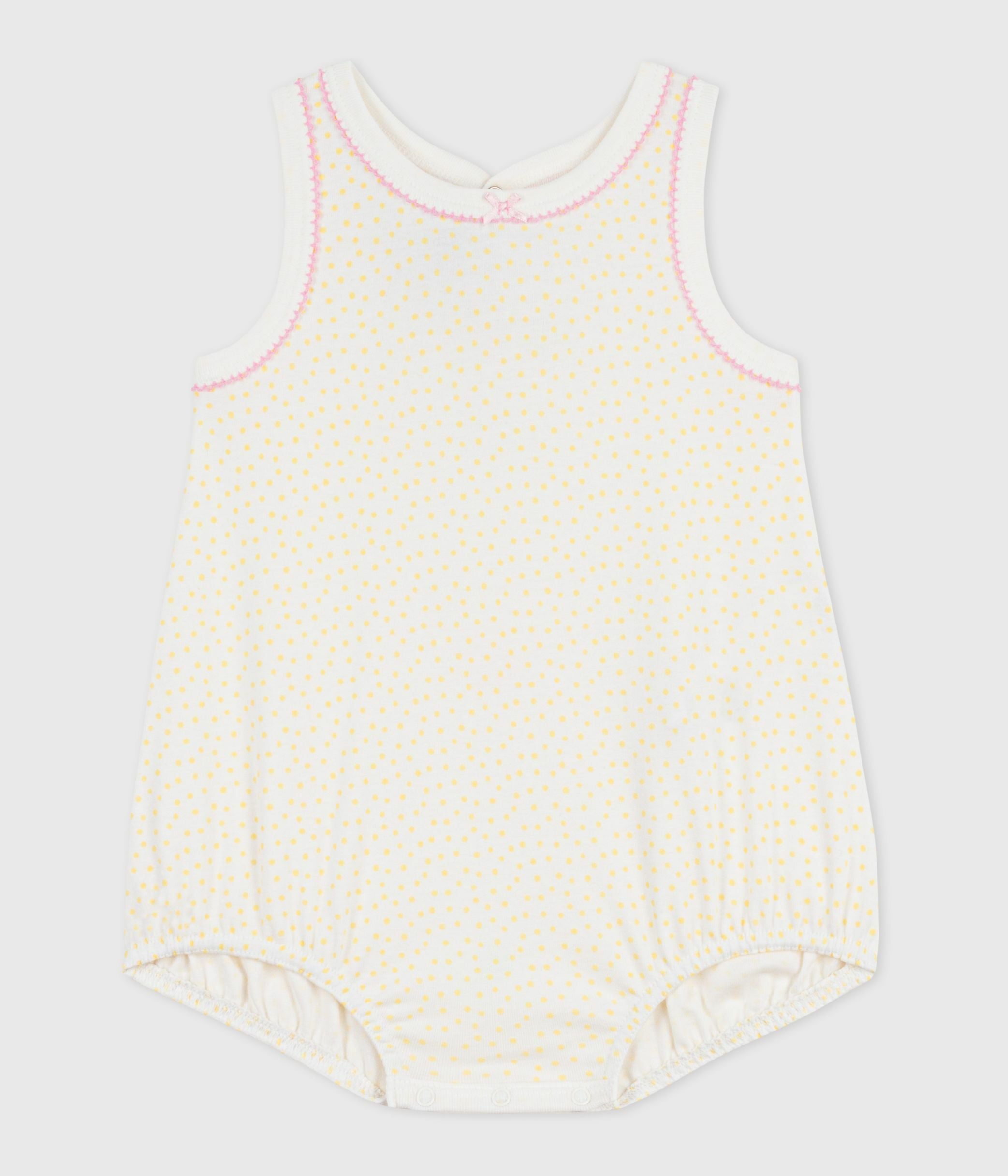 combinaison-courte-sans-manches-bébé-en-coton