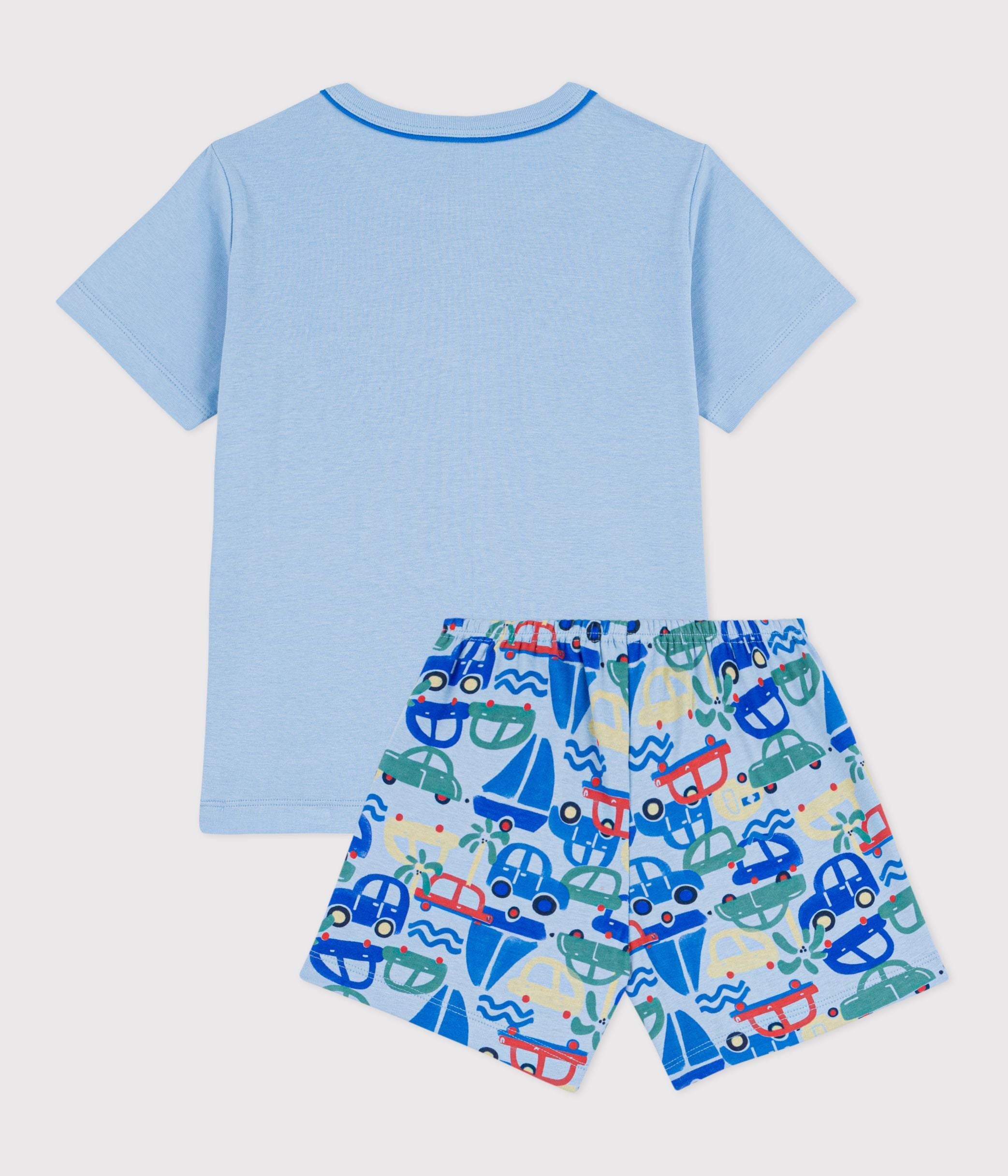pyjama-short-enfant-en-coton-imprimé-voitures
