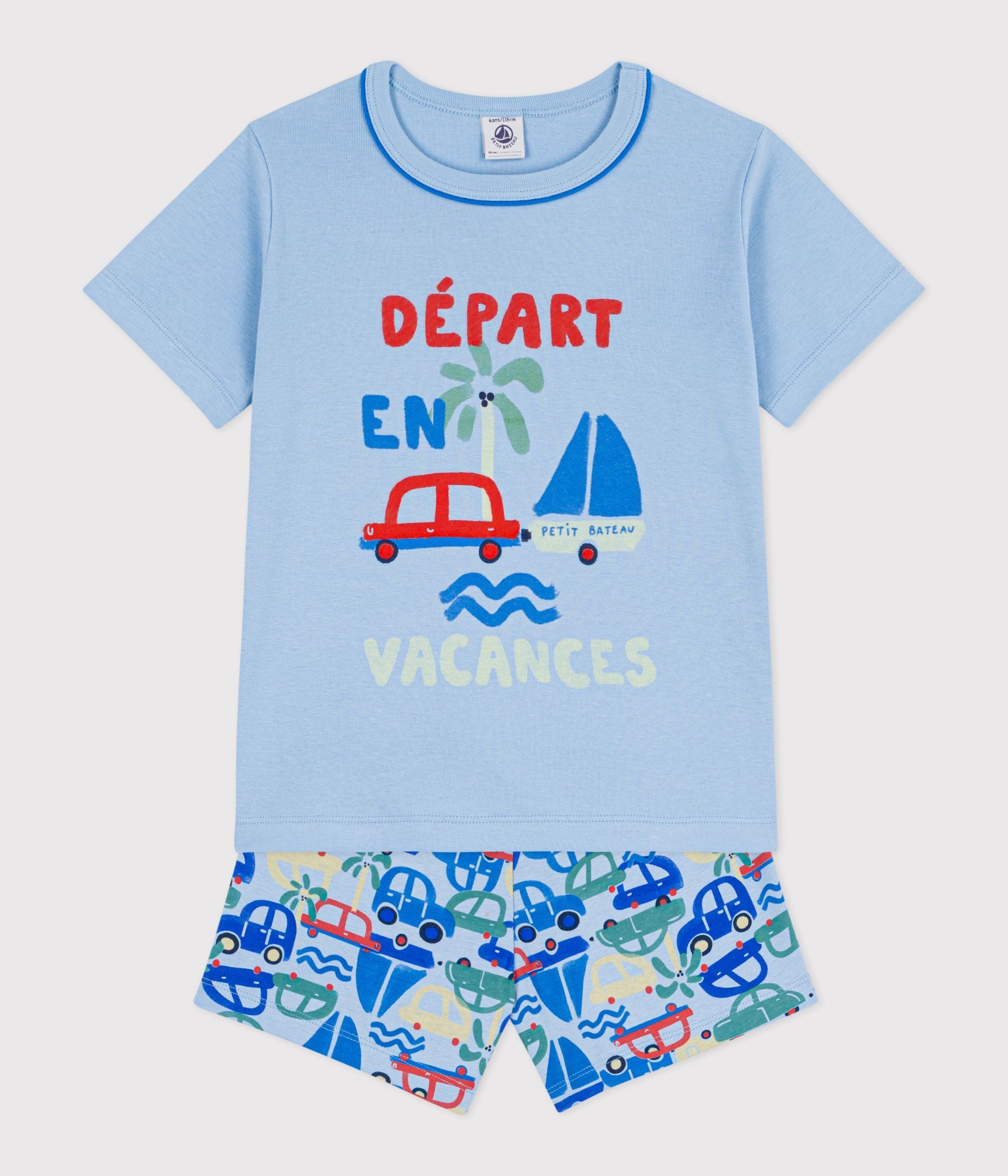 pyjama-short-enfant-en-coton-imprimé-voitures