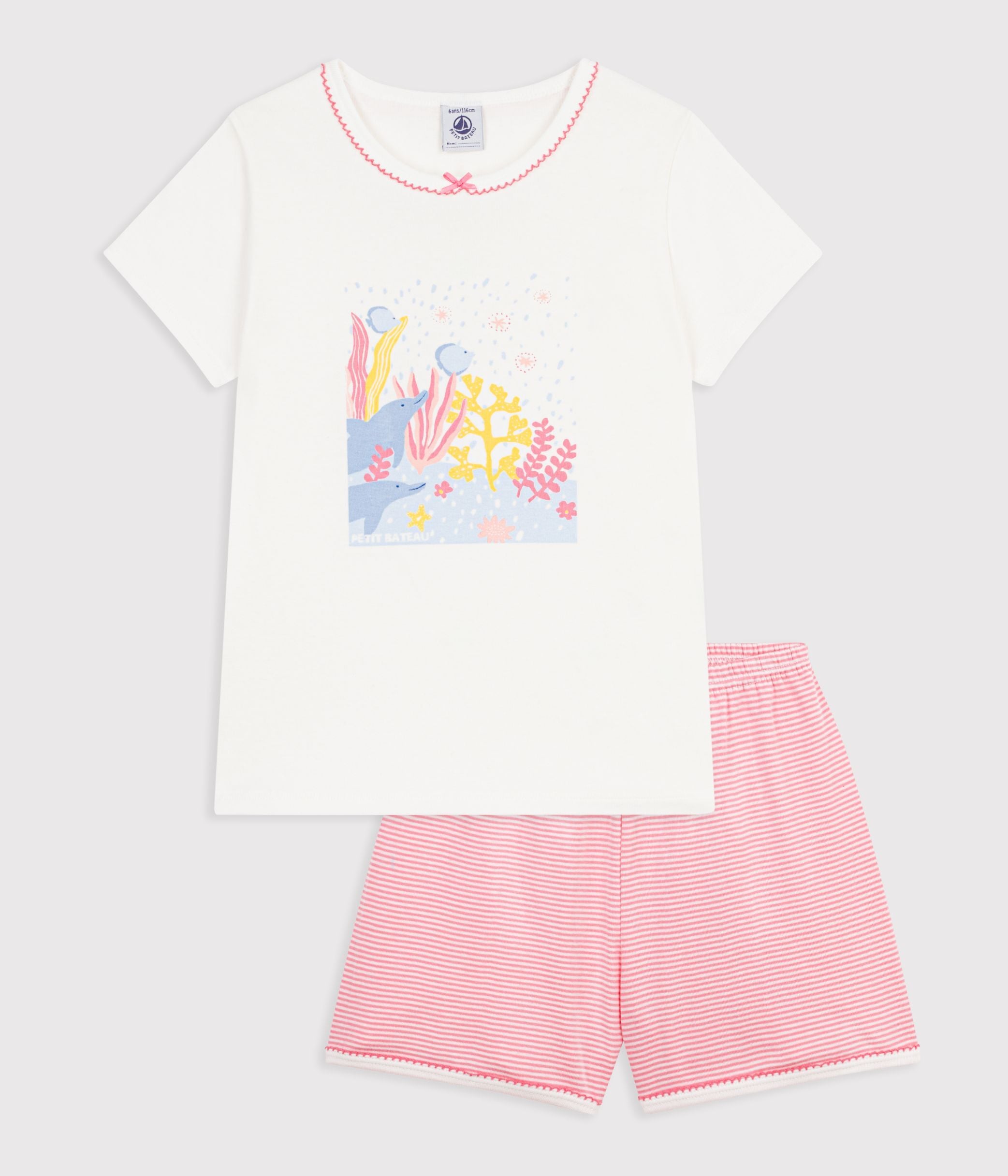 pyjama-short-enfant-en-coton-à-motif-océan
