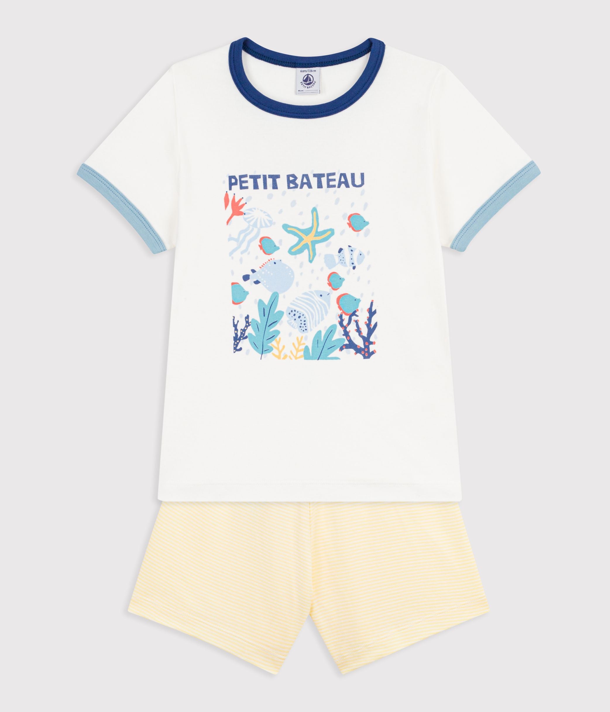 pyjama-short-enfant-en-coton-motif-océan