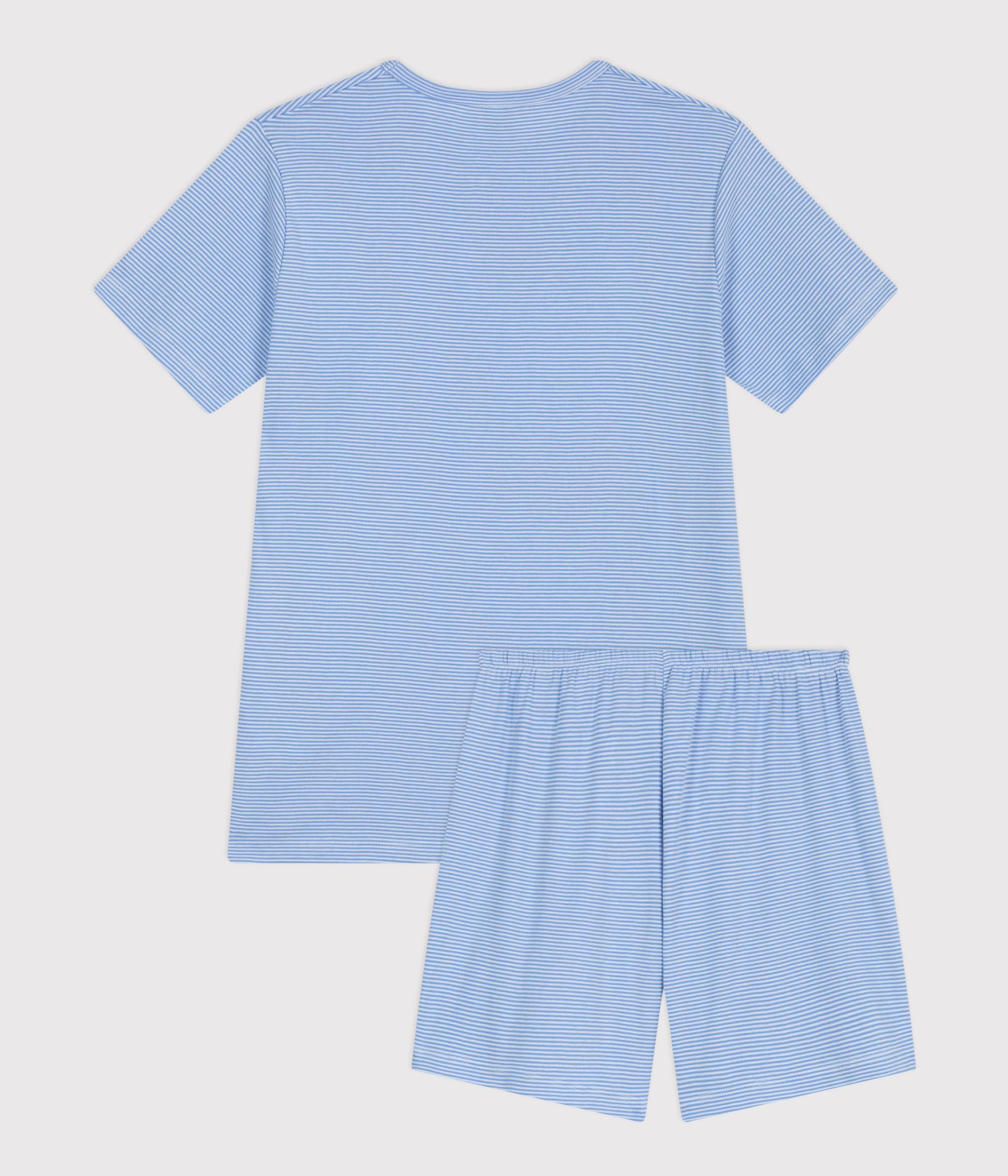 pyjama-junior-short-en-coton-à-rayures