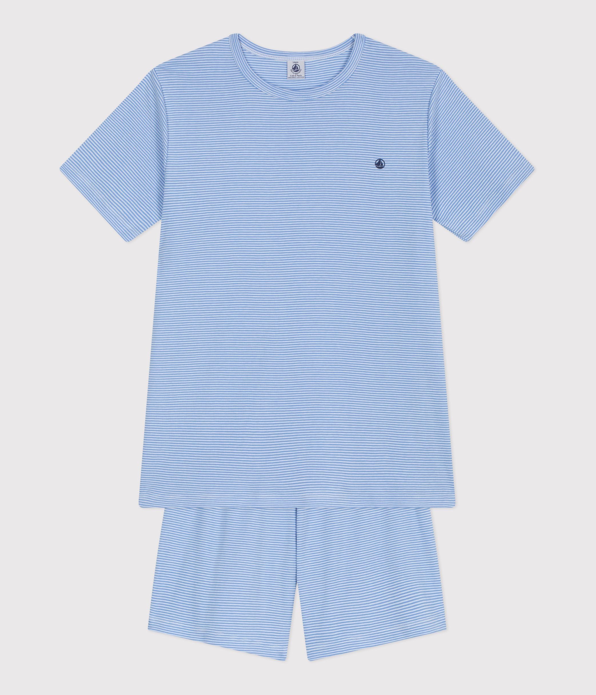 pyjama-junior-short-en-coton-à-rayures