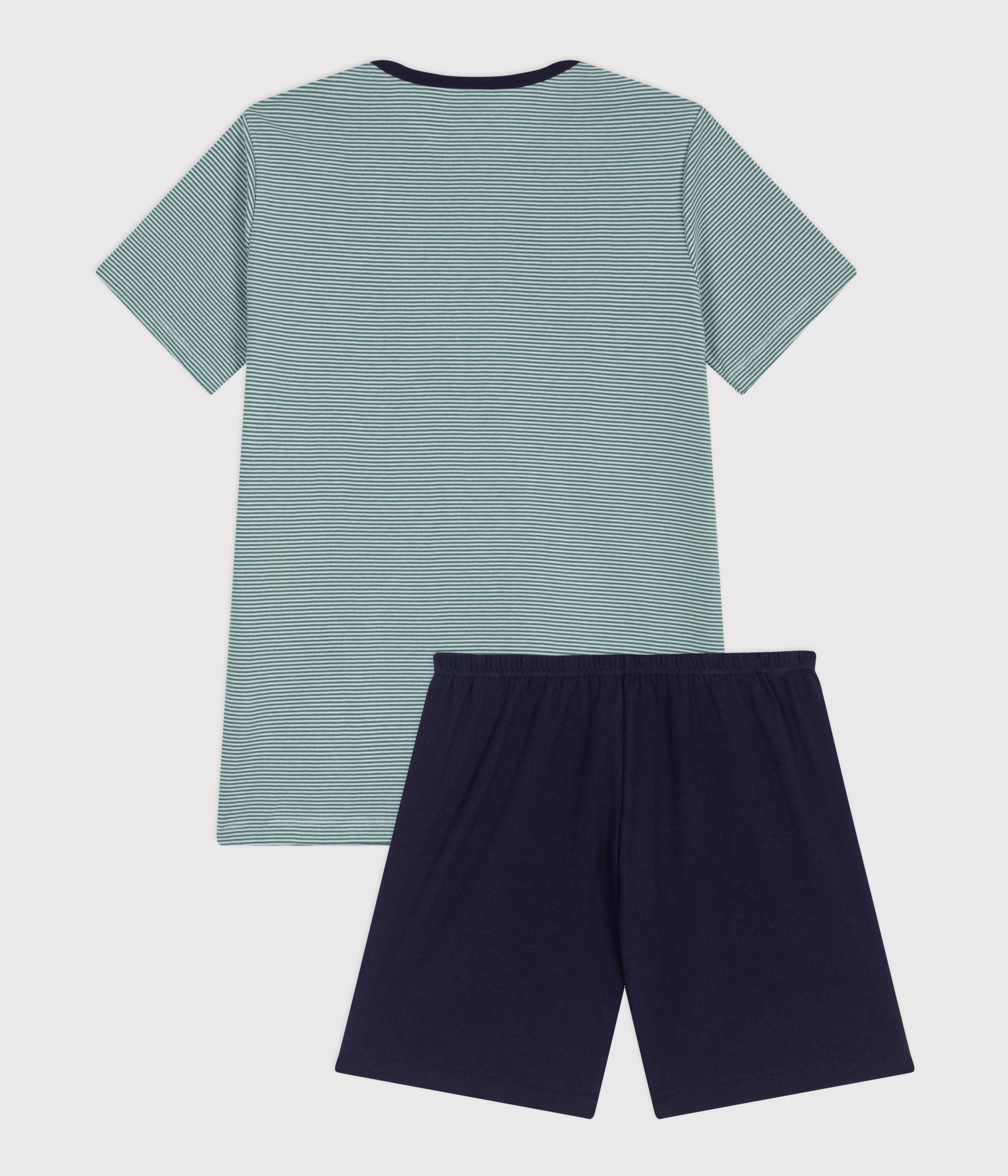 pyjama-junior-short-en-coton-à-rayures