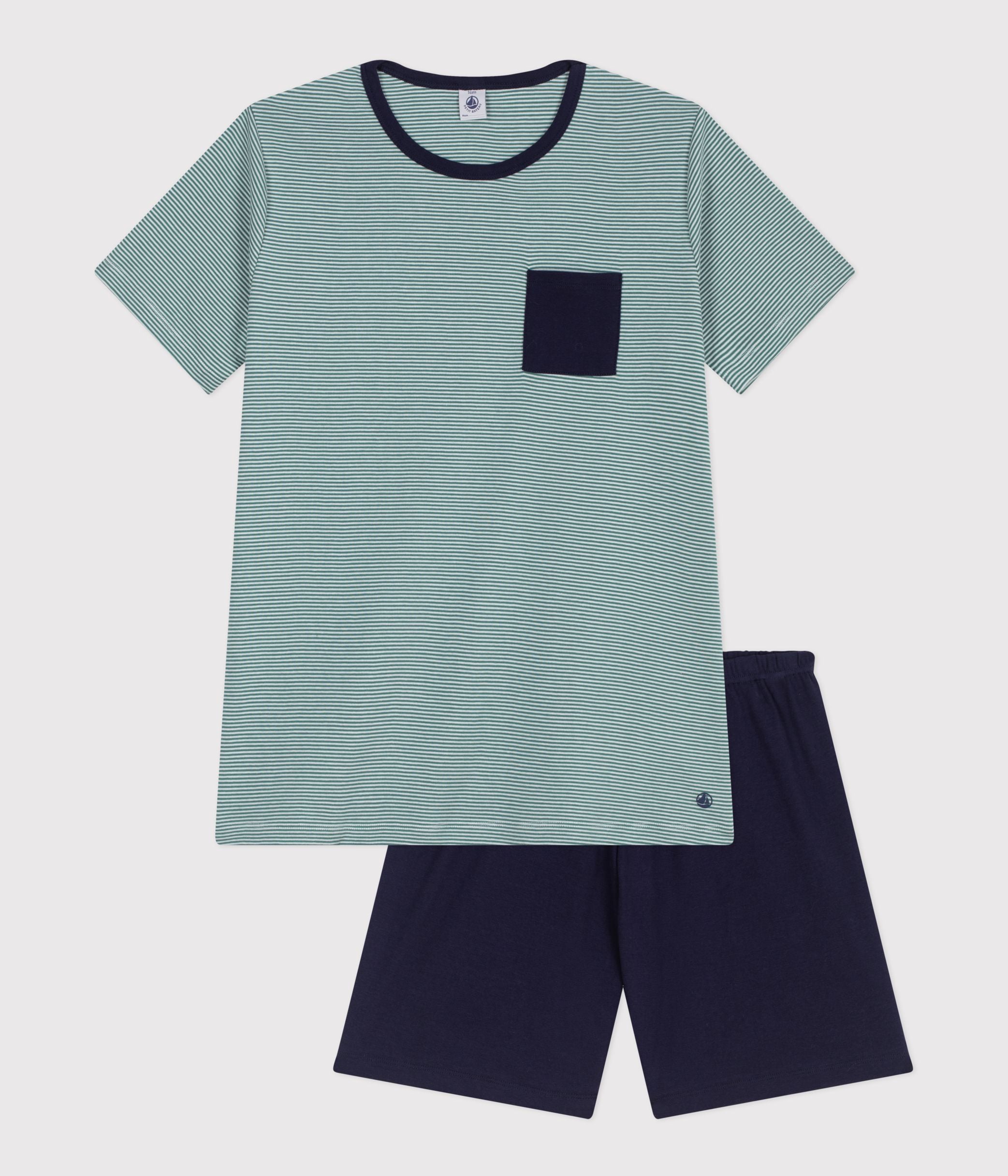 pyjama-junior-short-en-coton-à-rayures