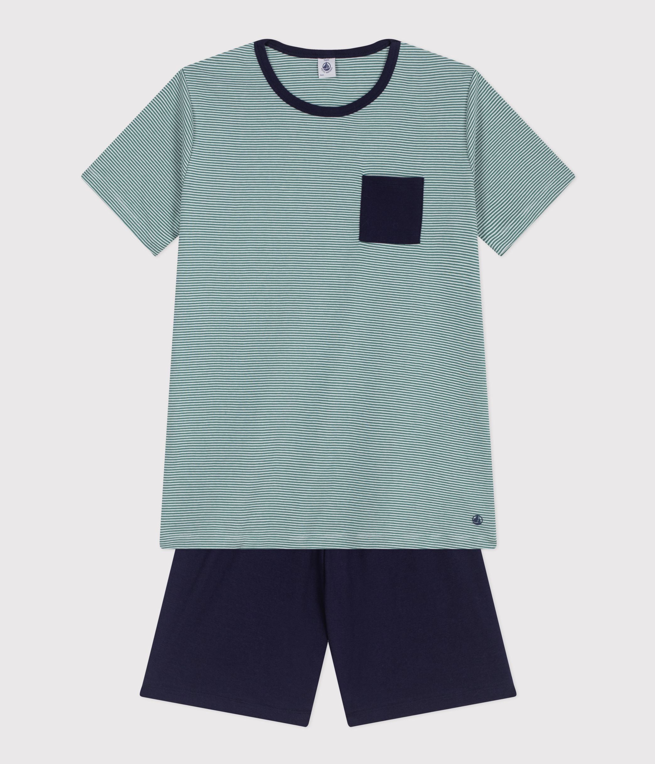 pyjama-junior-short-en-coton-à-rayures